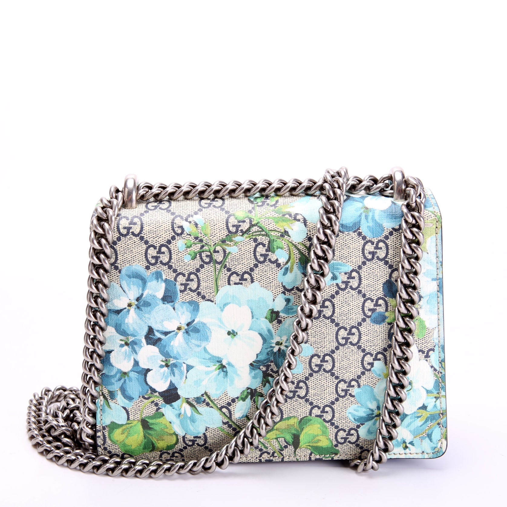 Gucci 421970 Dionysus GG Blooms Shoulder Mini Blue