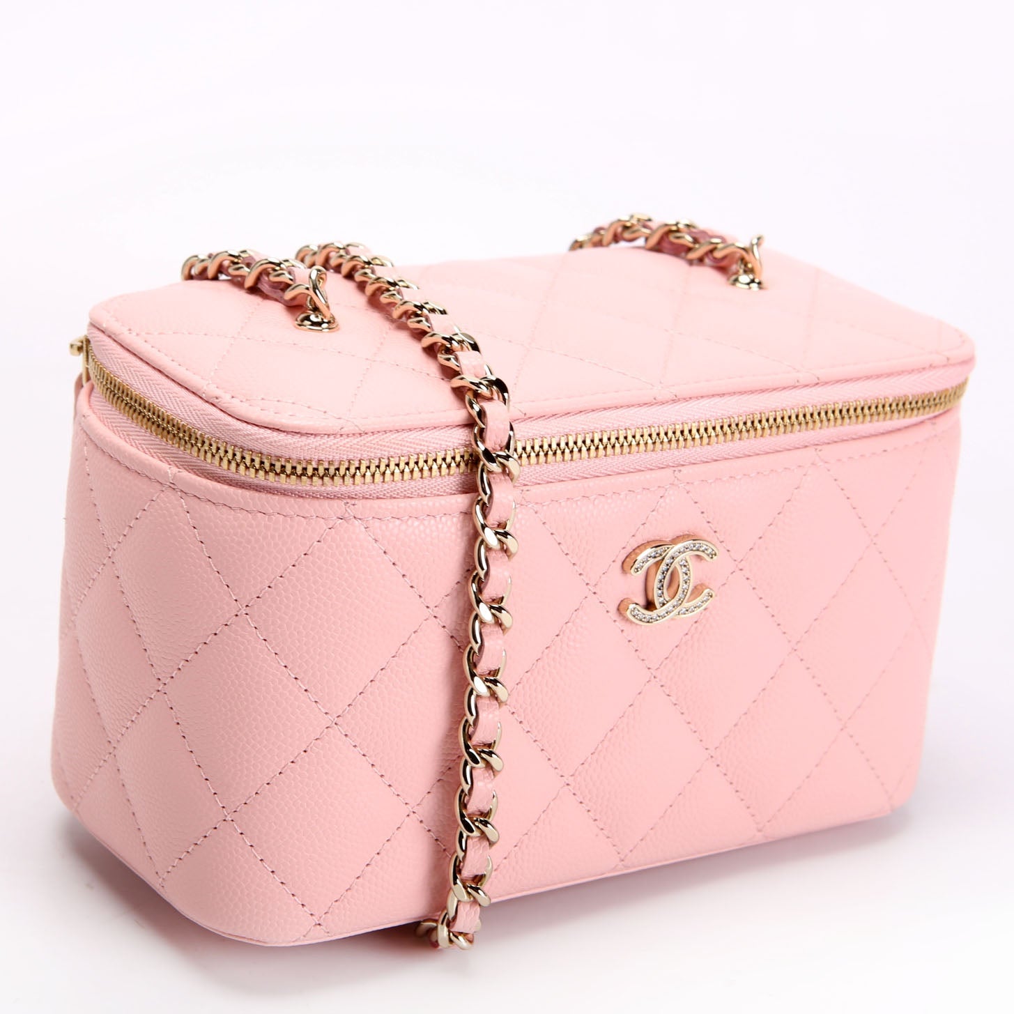 CC Vanity Small Chain Quilted Caviar RFID