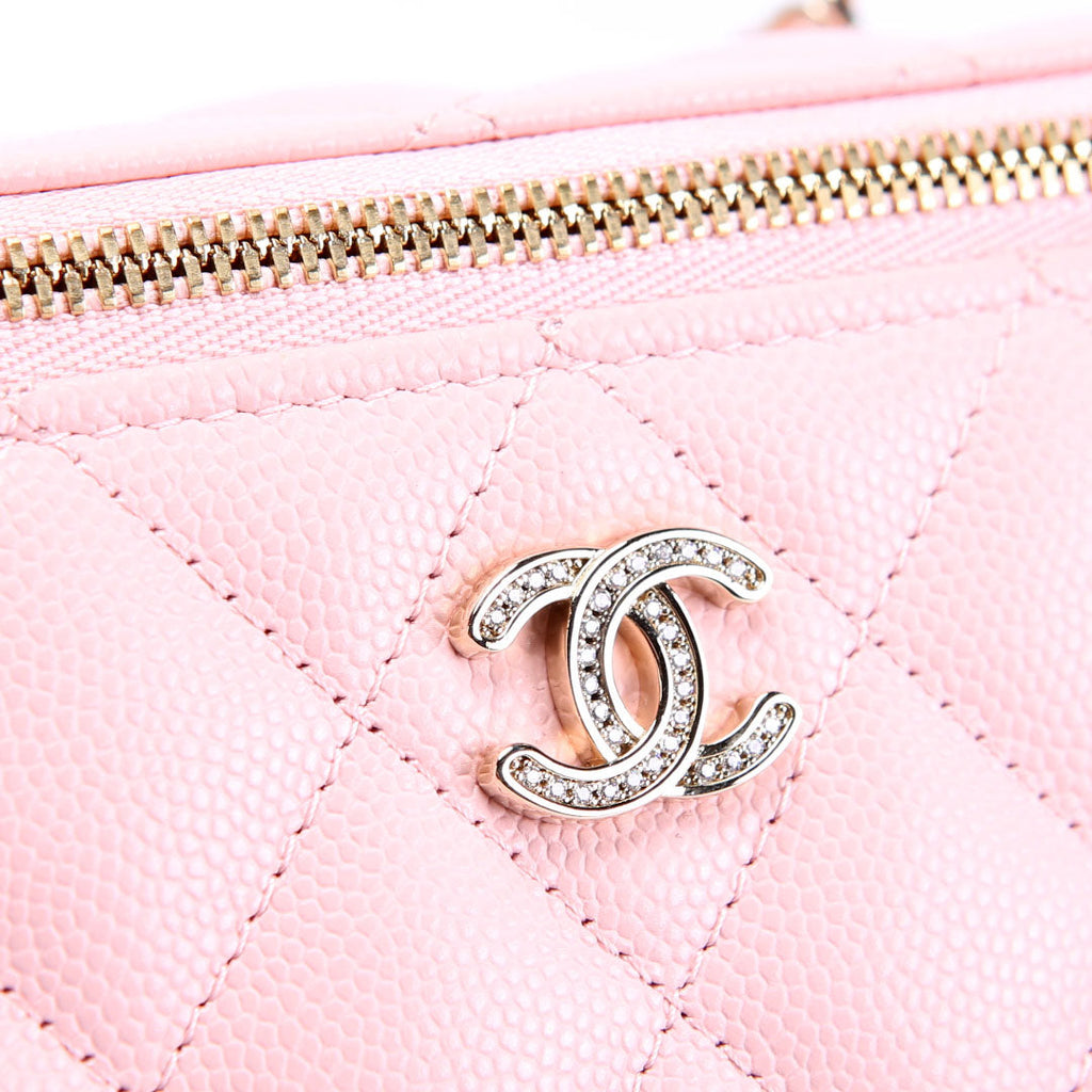 CC Vanity Small Chain Quilted Caviar RFID