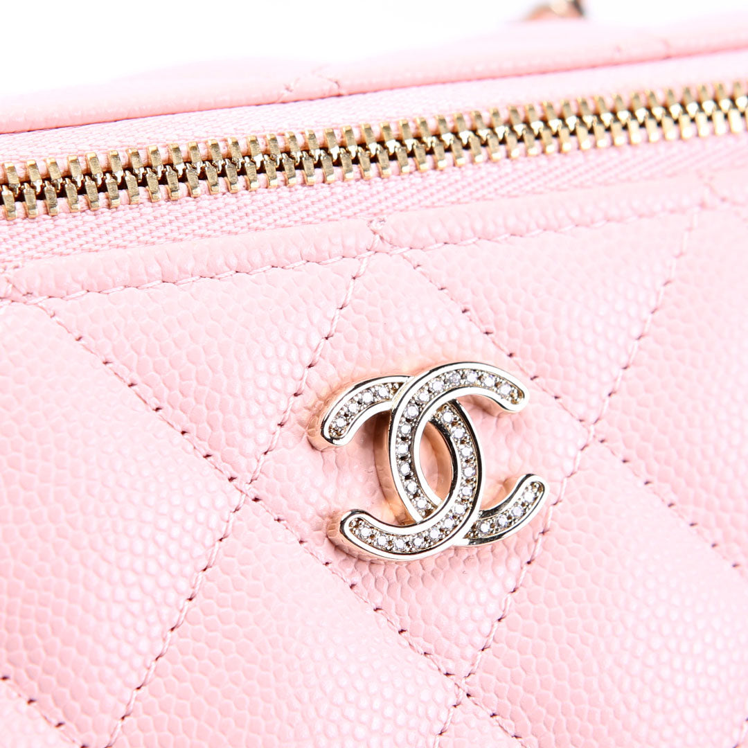 CC Vanity Small Chain Quilted Caviar RFID