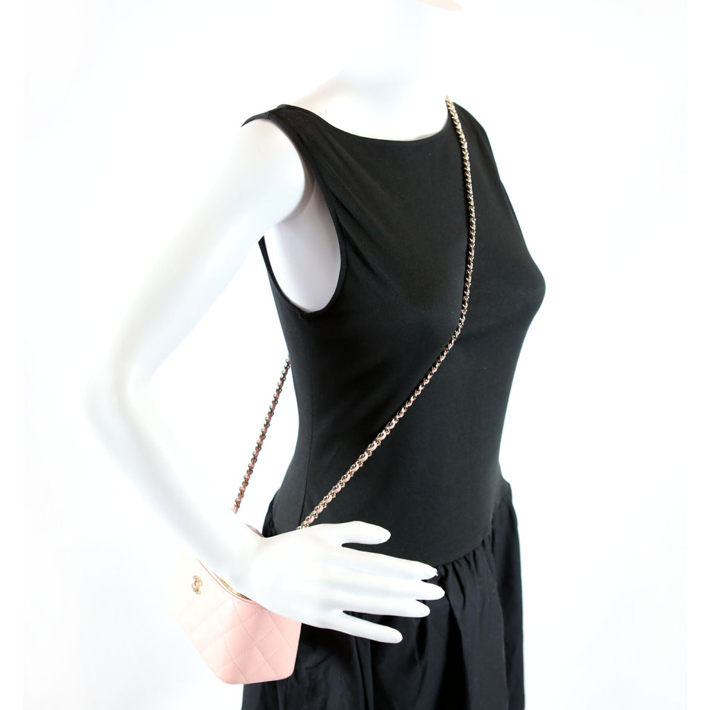 CC Vanity Small Chain Quilted Caviar RFID