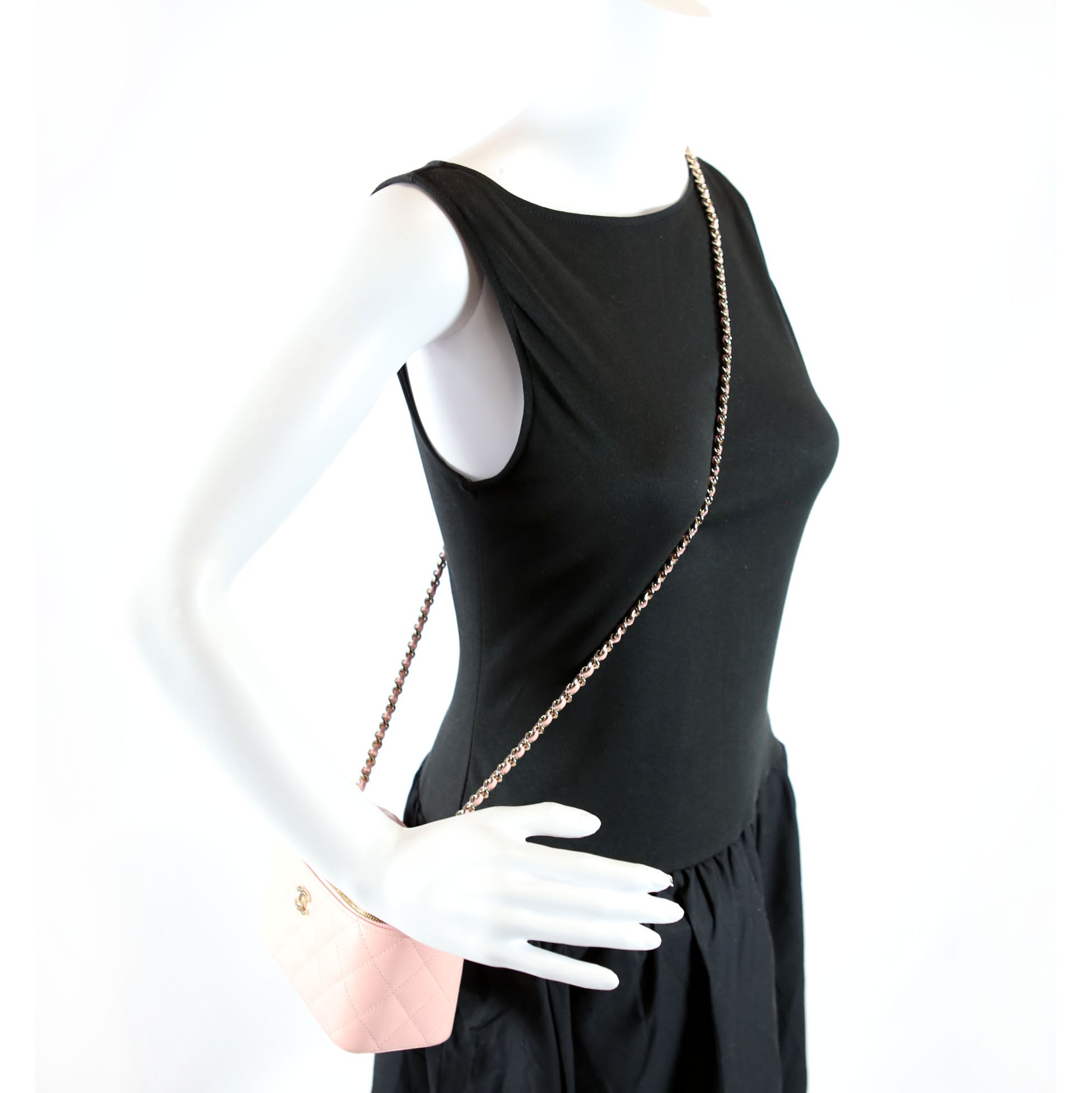 CC Vanity Small Chain Quilted Caviar RFID