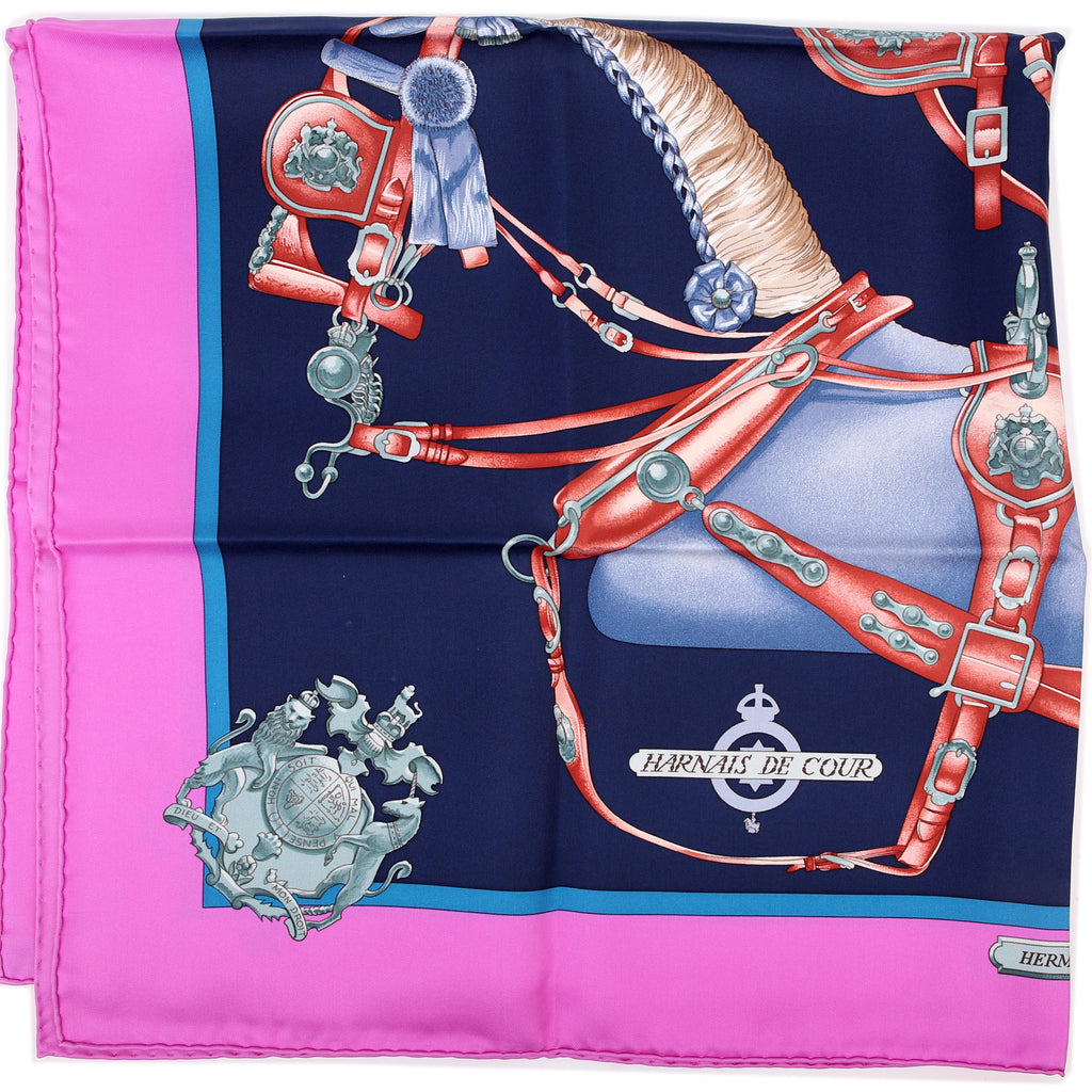 Harnais De Cour 90CM Silk Scarf Purple/Blue
