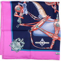 Harnais De Cour 90CM Silk Scarf Purple/Blue