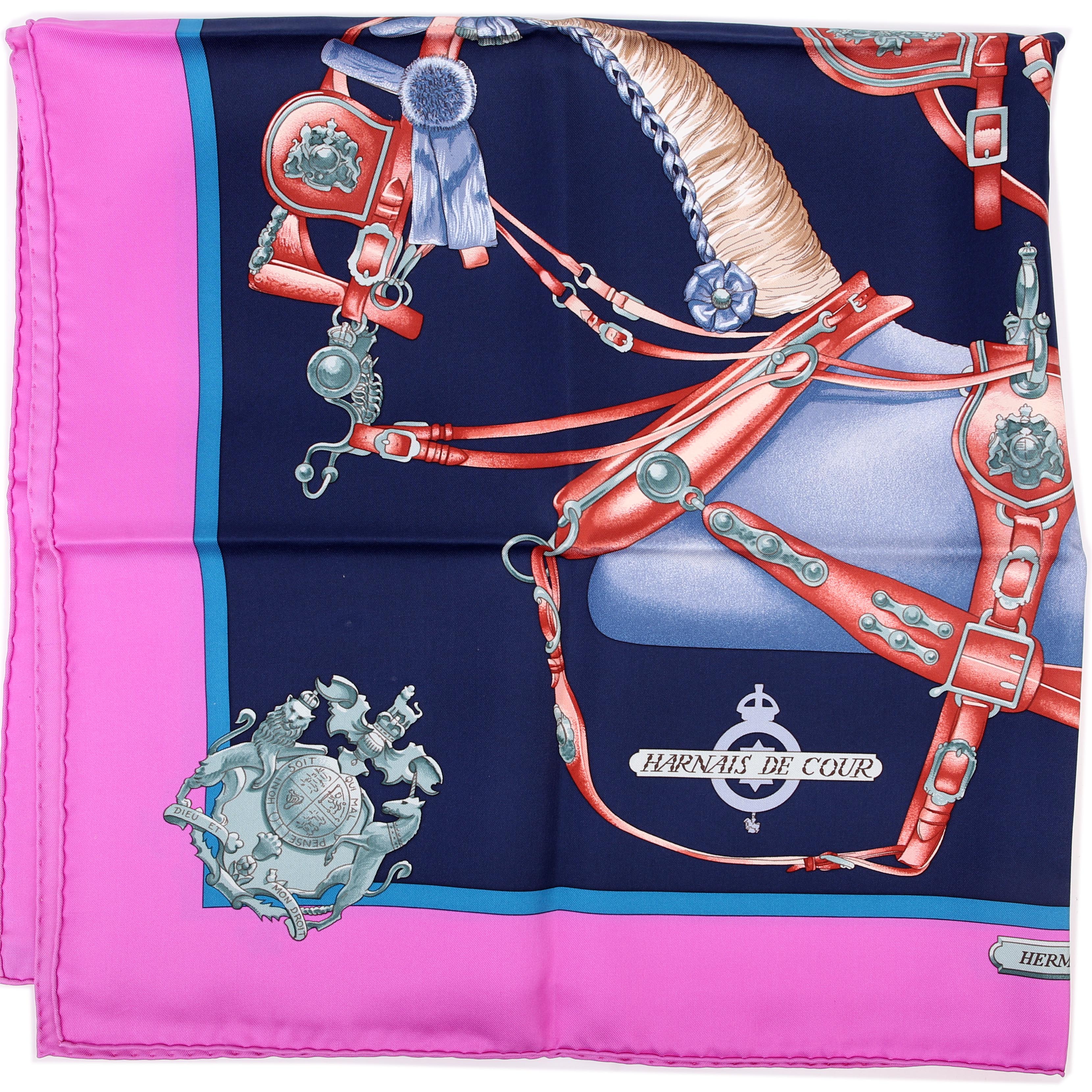 Harnais De Cour 90CM Silk Scarf Purple/Blue