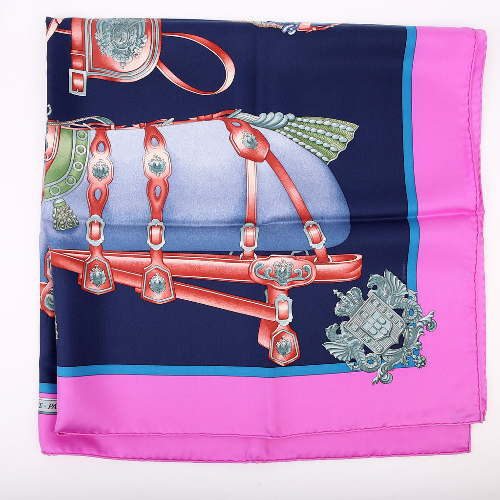 Harnais De Cour 90CM Silk Scarf Purple/Blue