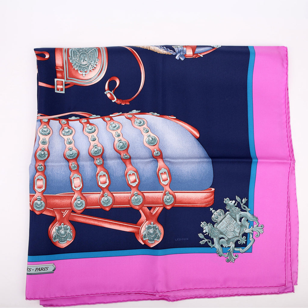 Harnais De Cour 90CM Silk Scarf Purple/Blue