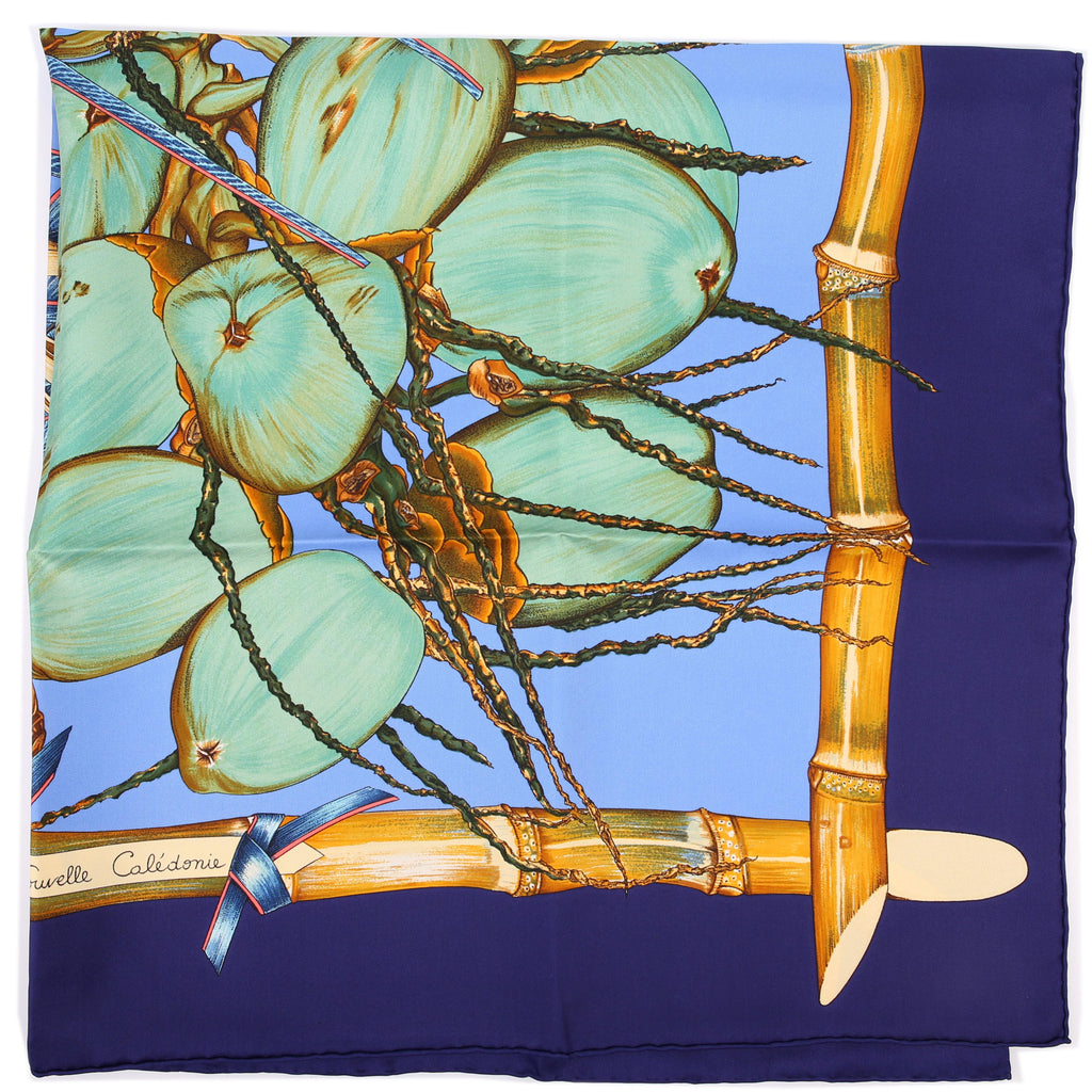 Hermes Jardin Creole 90CM Silk Scarf Blue