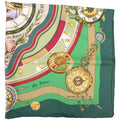 Je Compte Le Heures 90CM Silk Scarf Green