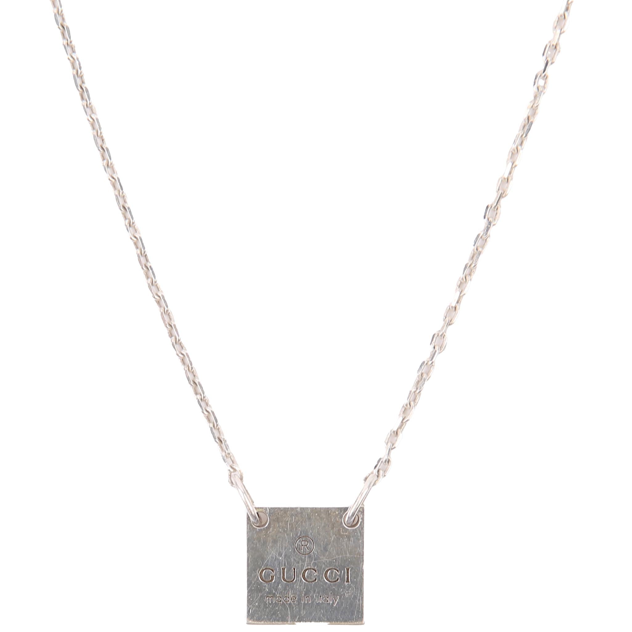 223514 Logo Plate Necklace 925