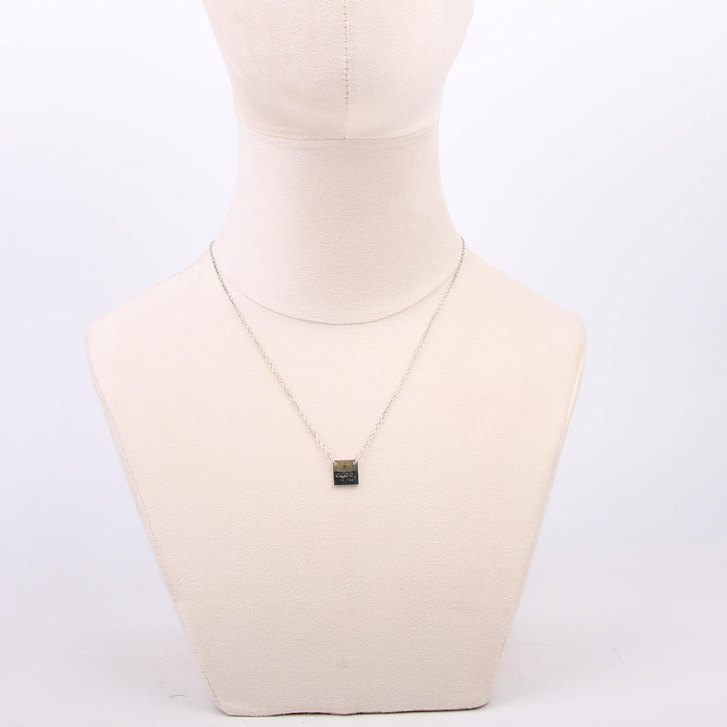 223514 Logo Plate Necklace 925