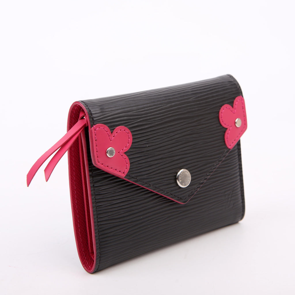 Victorine Wallet Epi Black/Pink