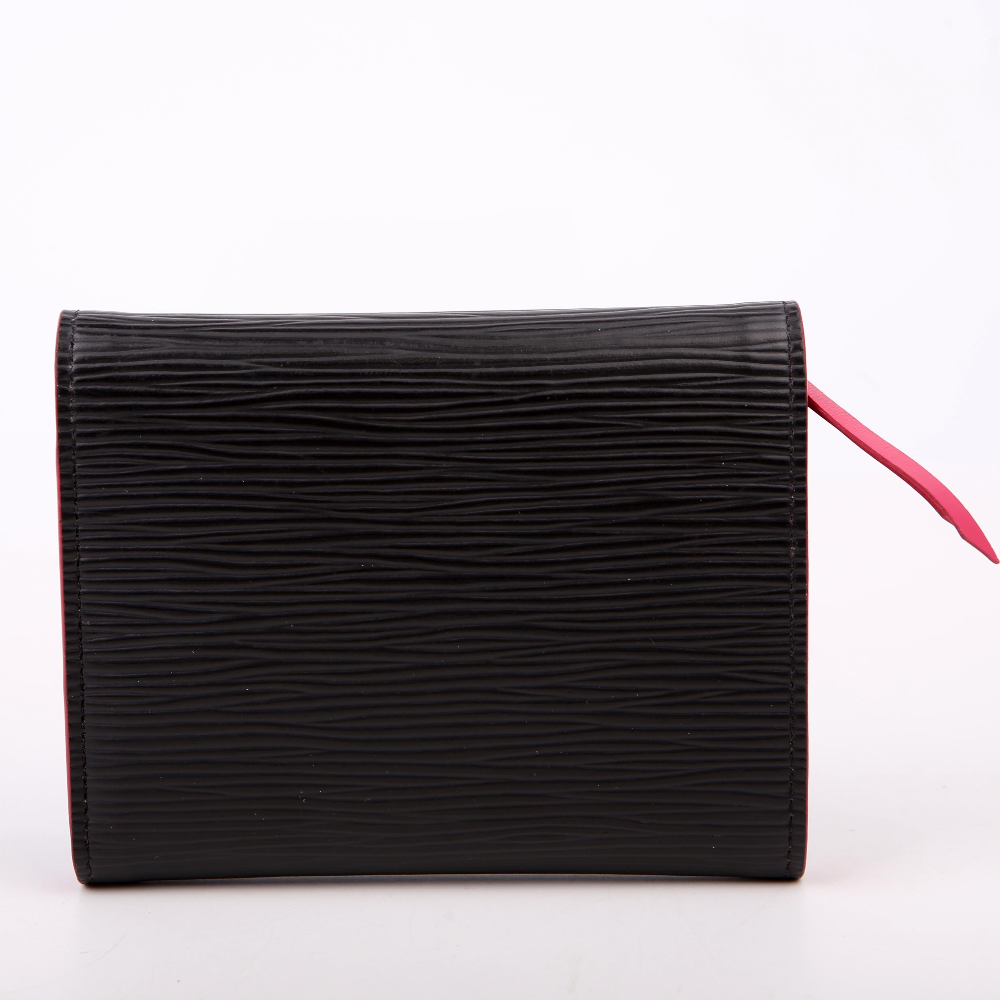 Victorine Wallet Epi Black/Pink