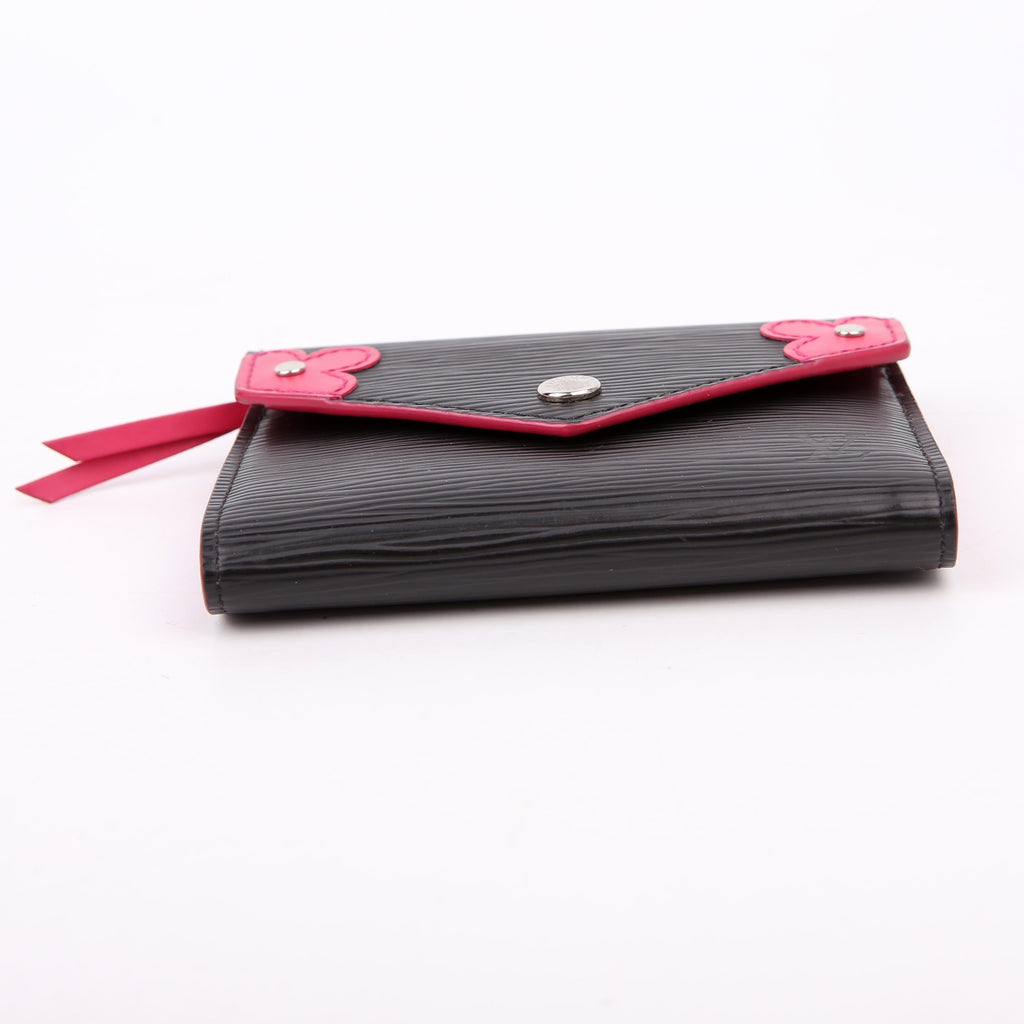 Victorine Wallet Epi Black/Pink
