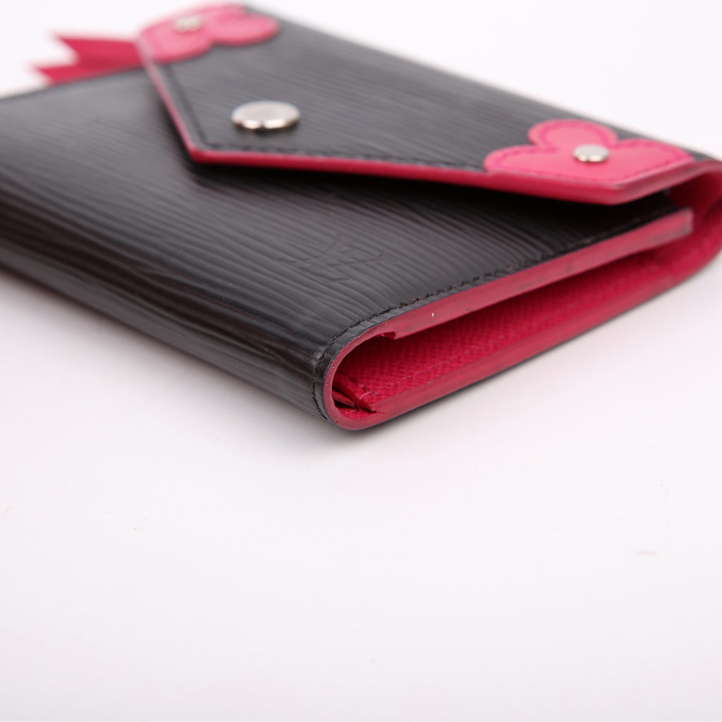 Victorine Wallet Epi Black/Pink
