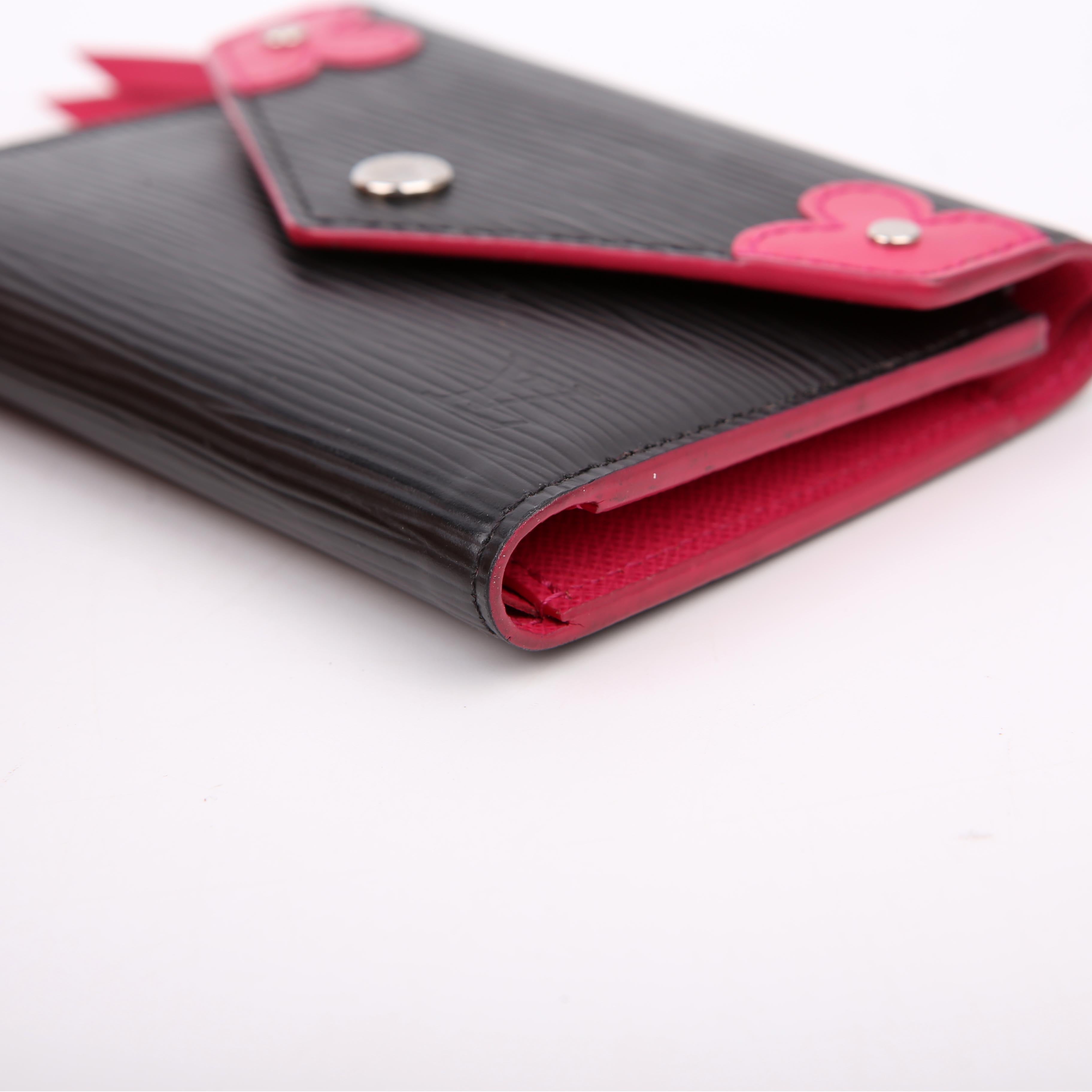 Victorine Wallet Epi Black/Pink