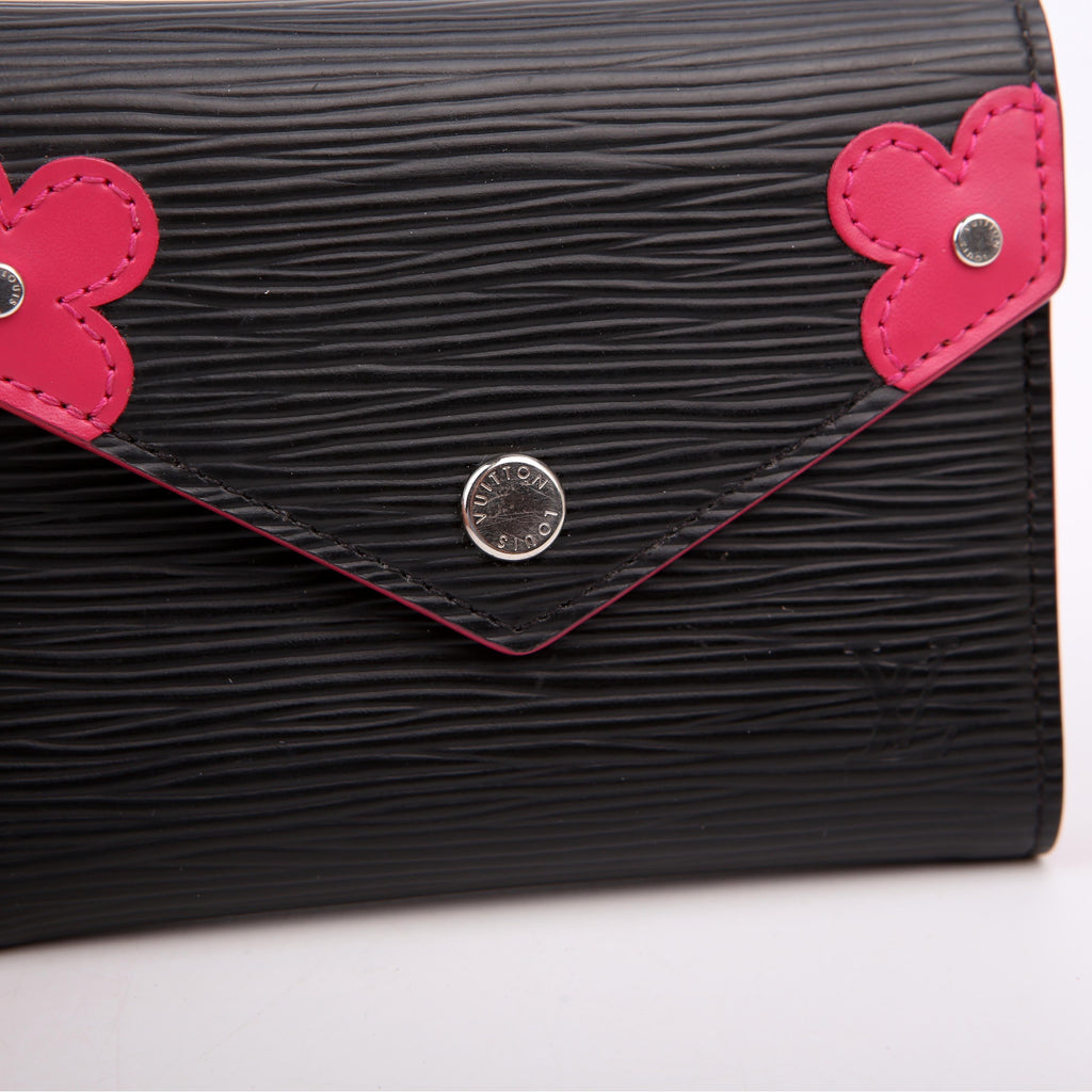 Victorine Wallet Epi Black/Pink