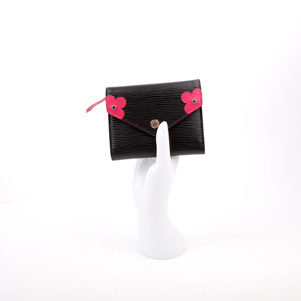 Victorine Wallet Epi Black/Pink
