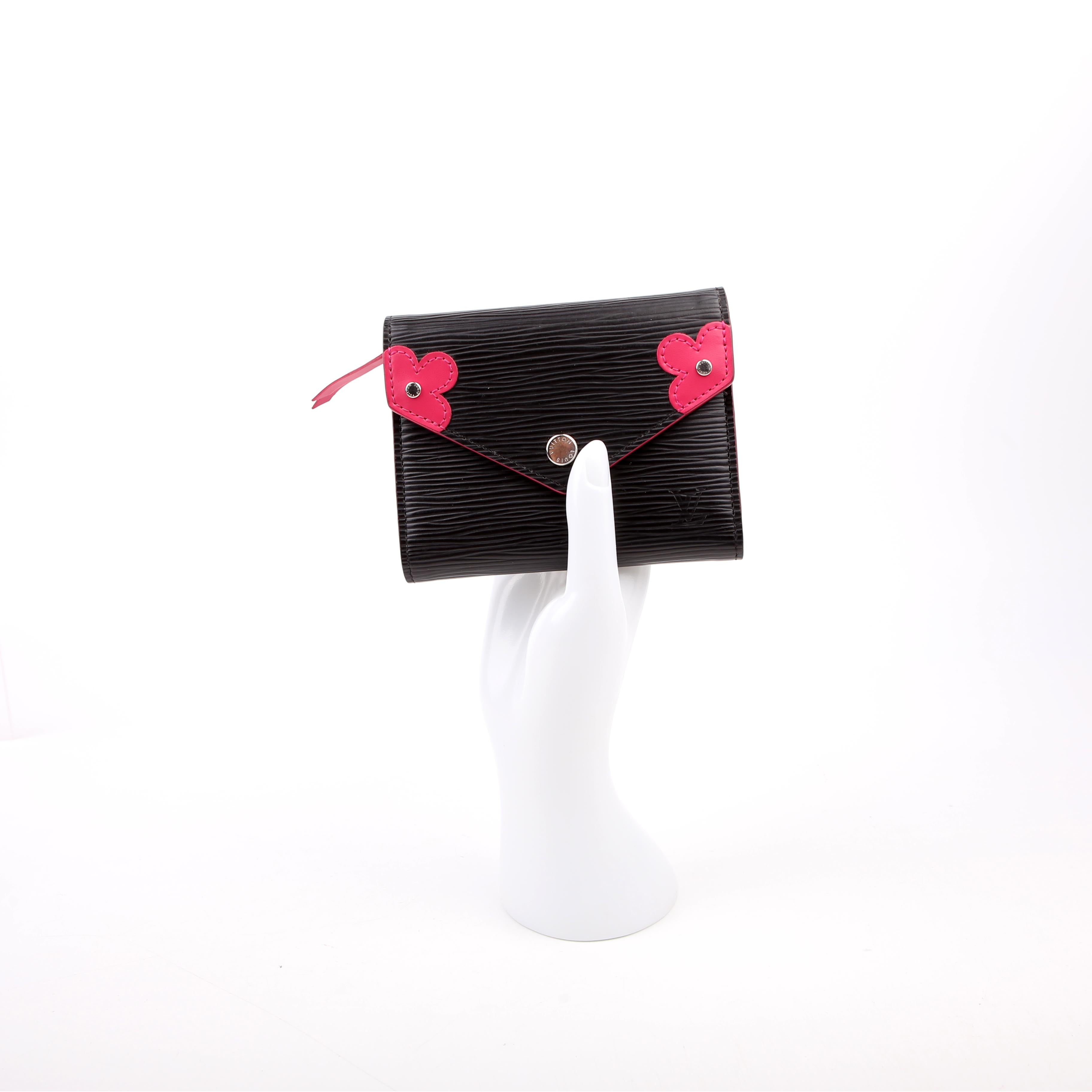 Victorine Wallet Epi Black/Pink