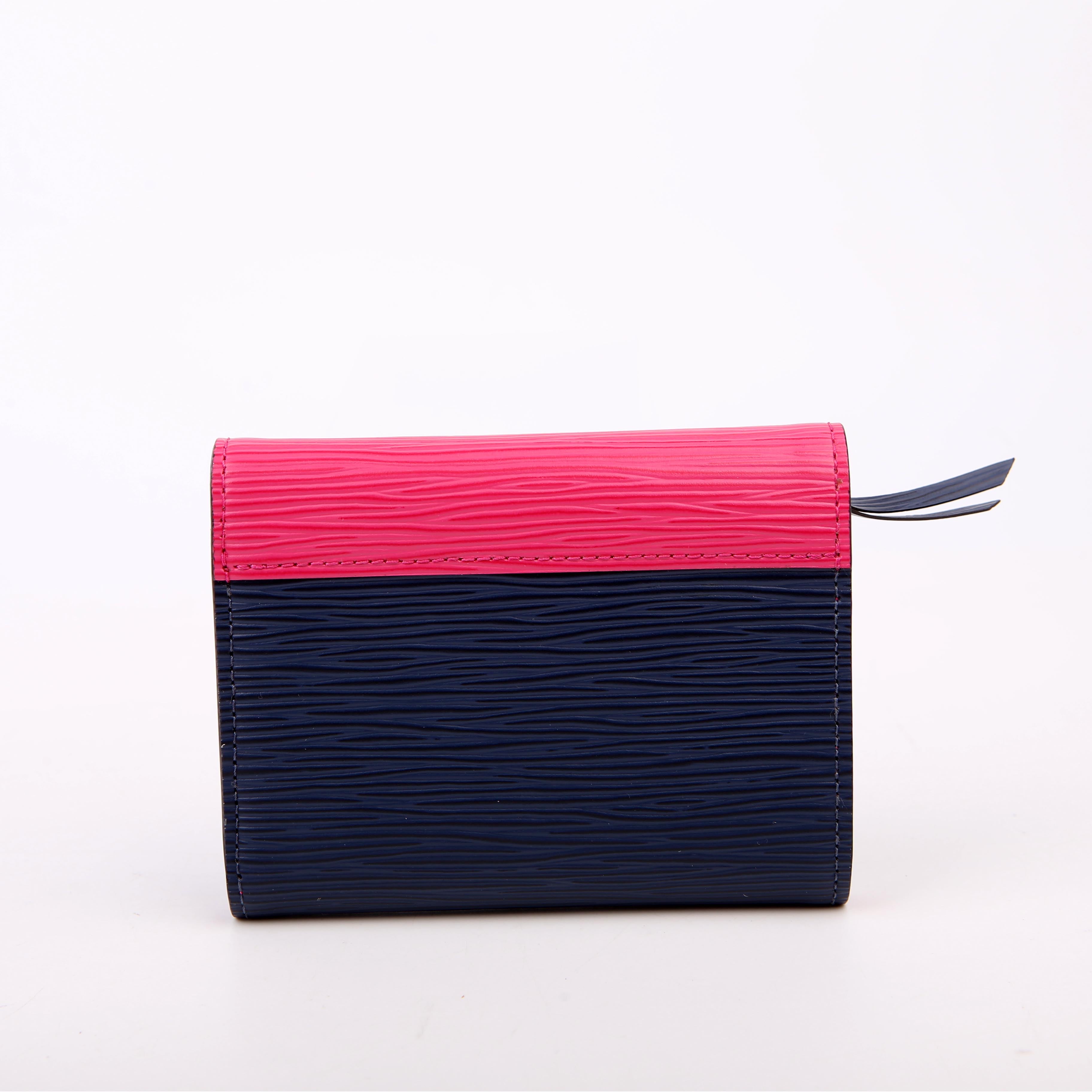 Victorine Wallet Epi Pink/Blue