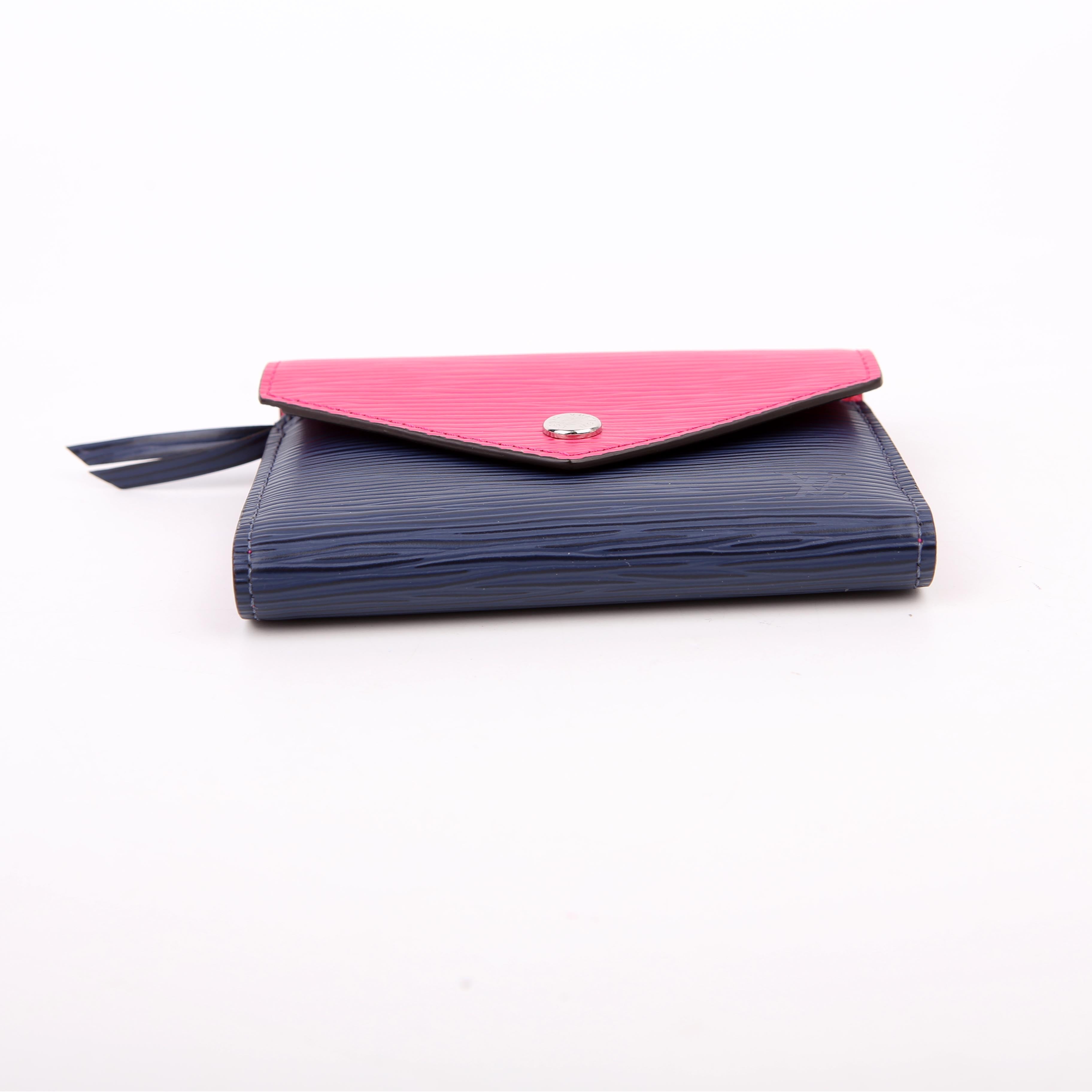 Victorine Wallet Epi Pink/Blue