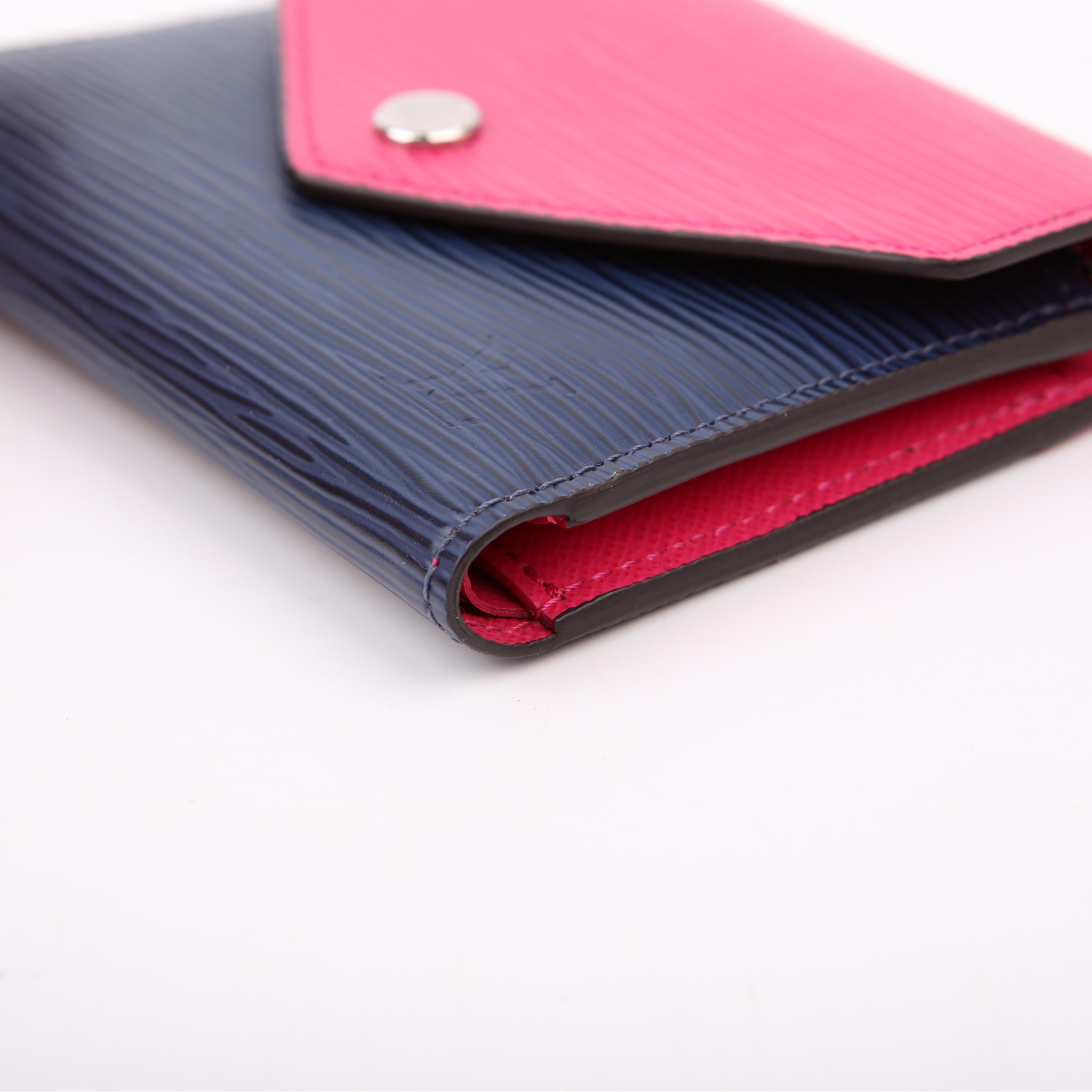 Victorine Wallet Epi Pink/Blue