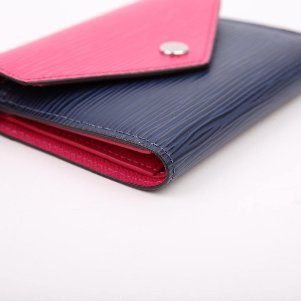 Victorine Wallet Epi Pink/Blue
