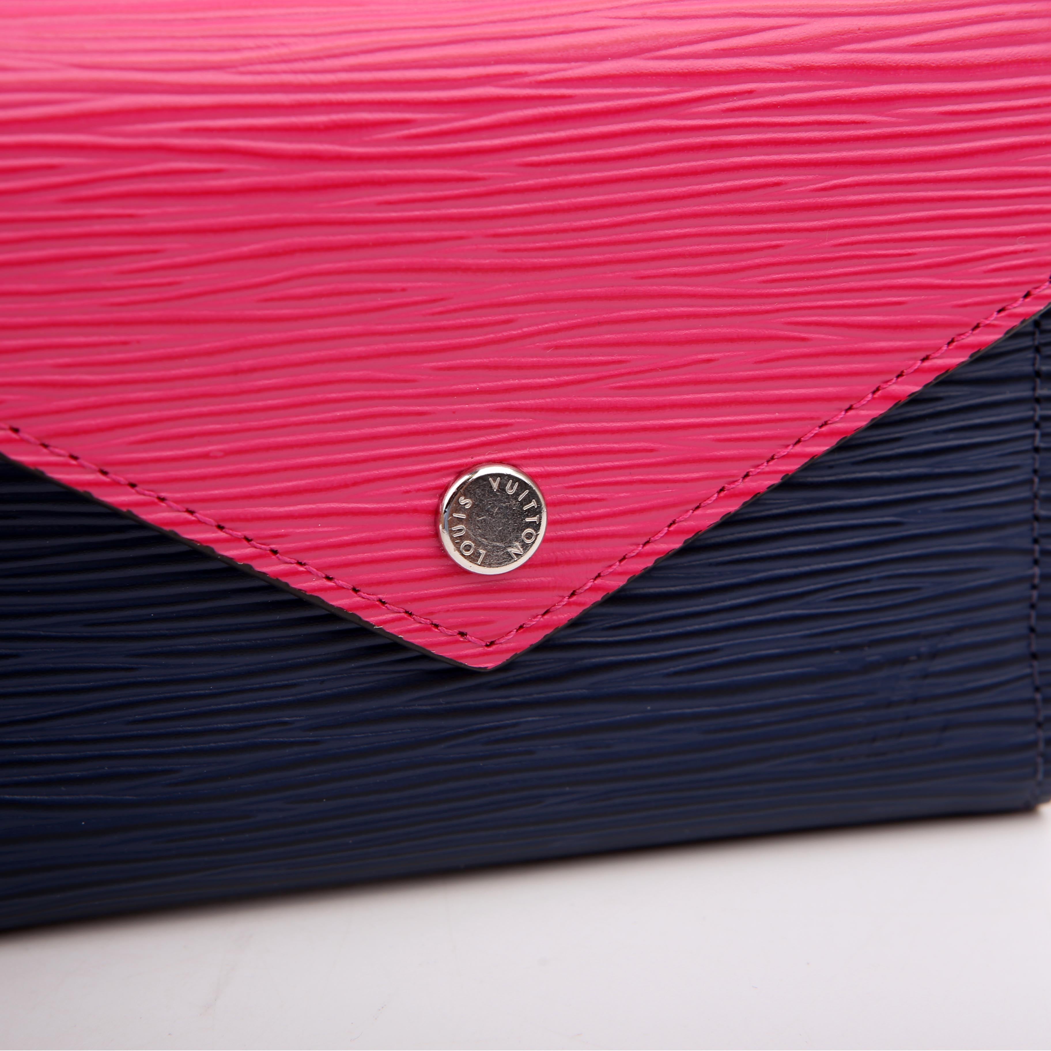 Victorine Wallet Epi Pink/Blue