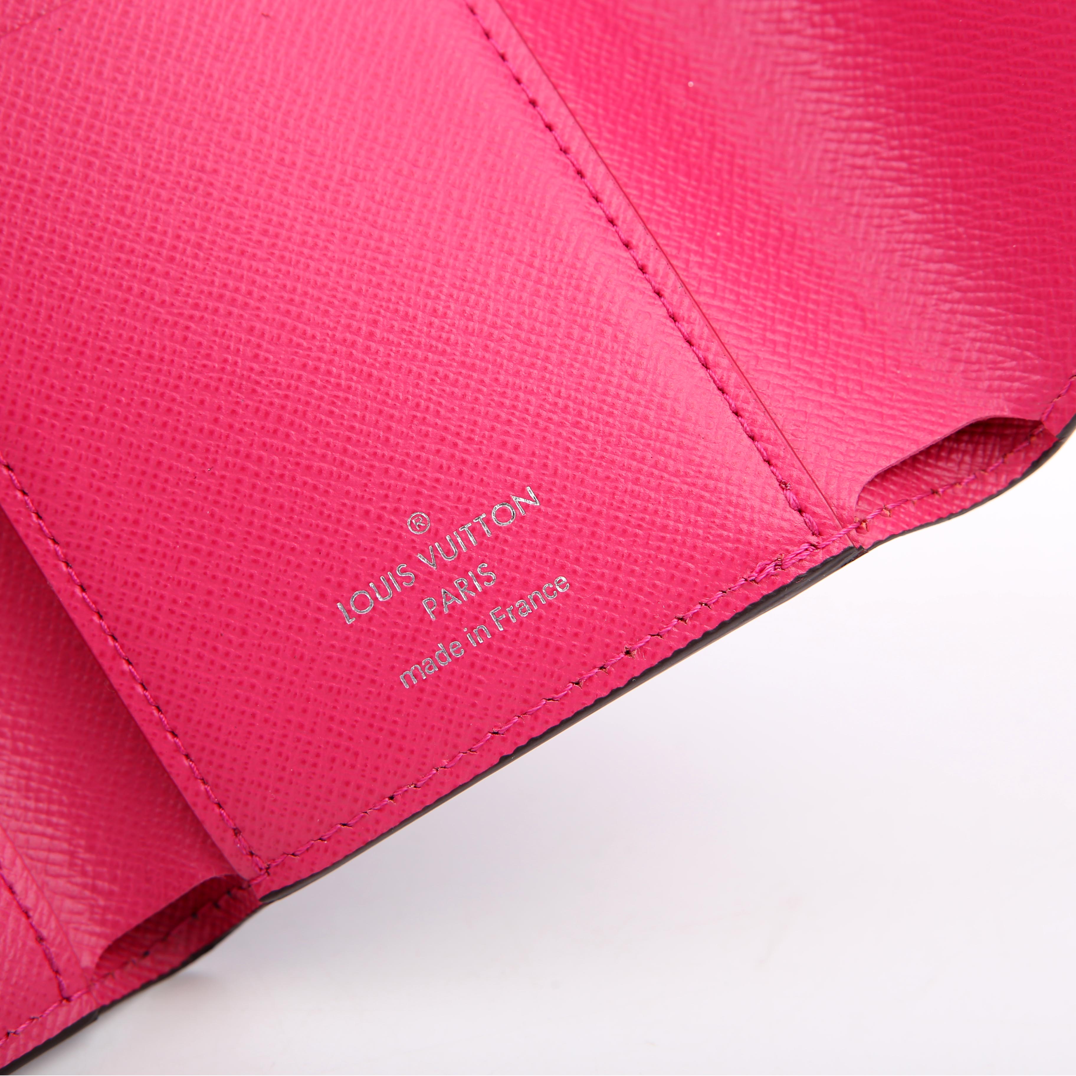 Victorine Wallet Epi Pink/Blue