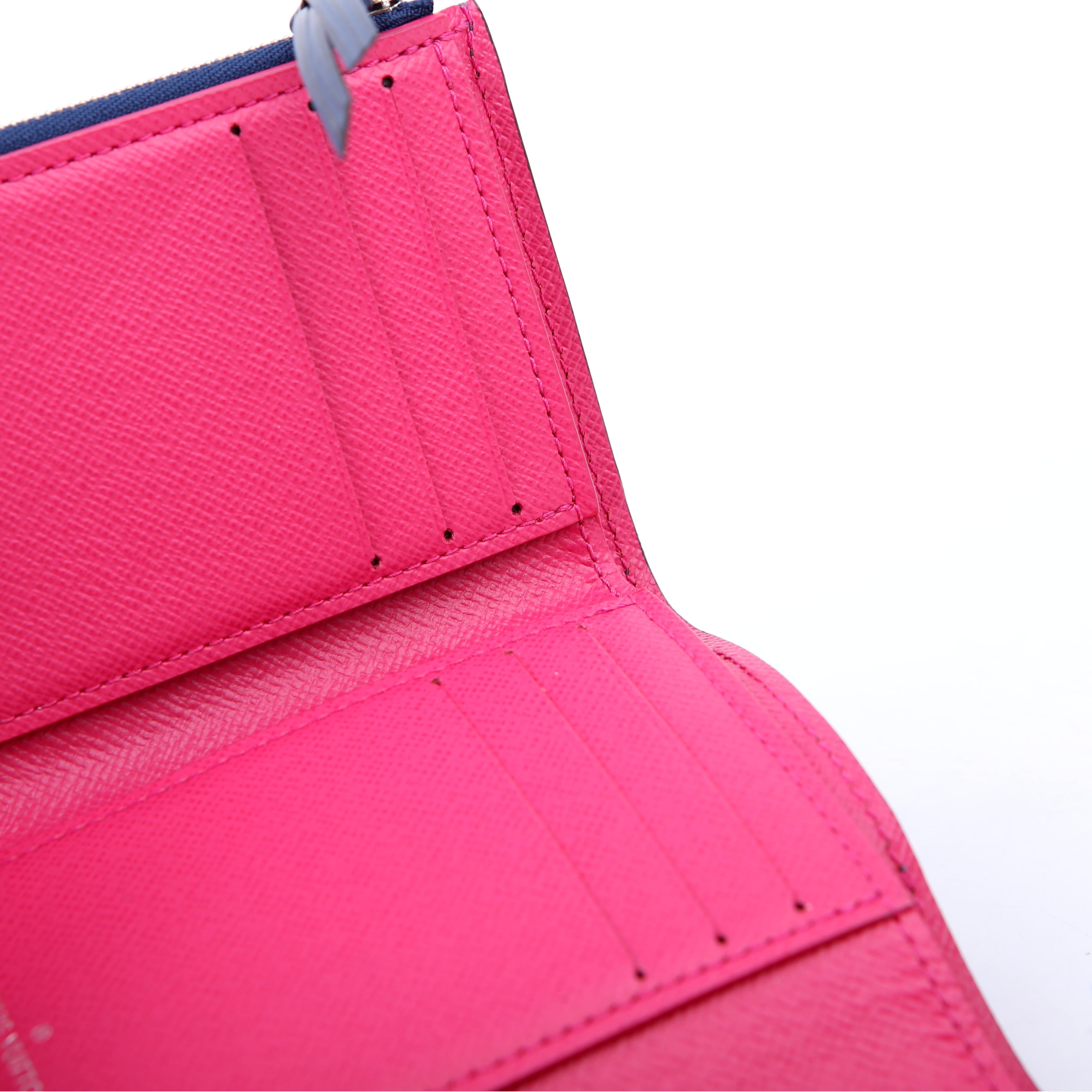 Victorine Wallet Epi Pink/Blue