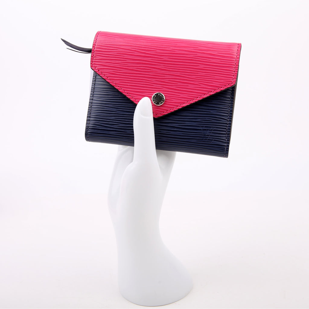 Victorine Wallet Epi Pink/Blue