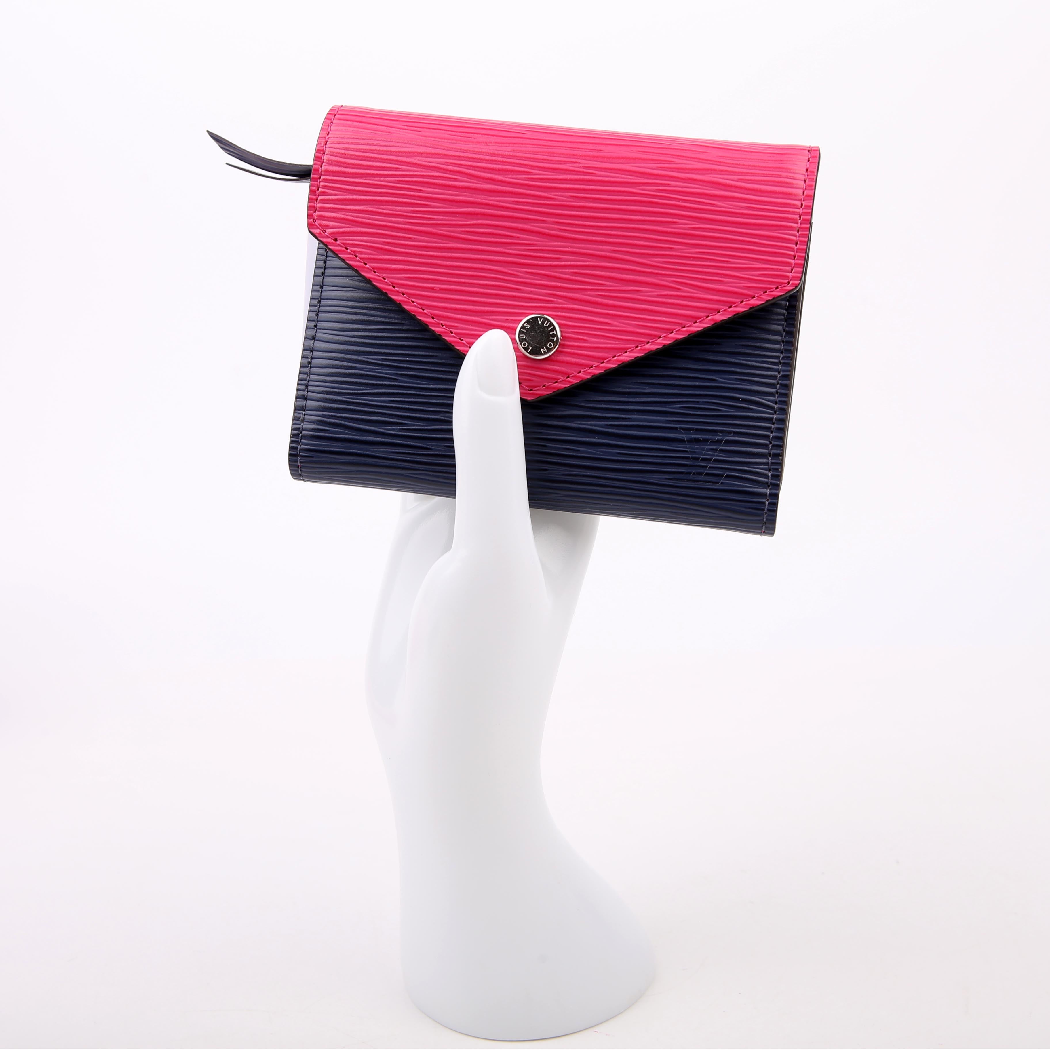 Victorine Wallet Epi Pink/Blue