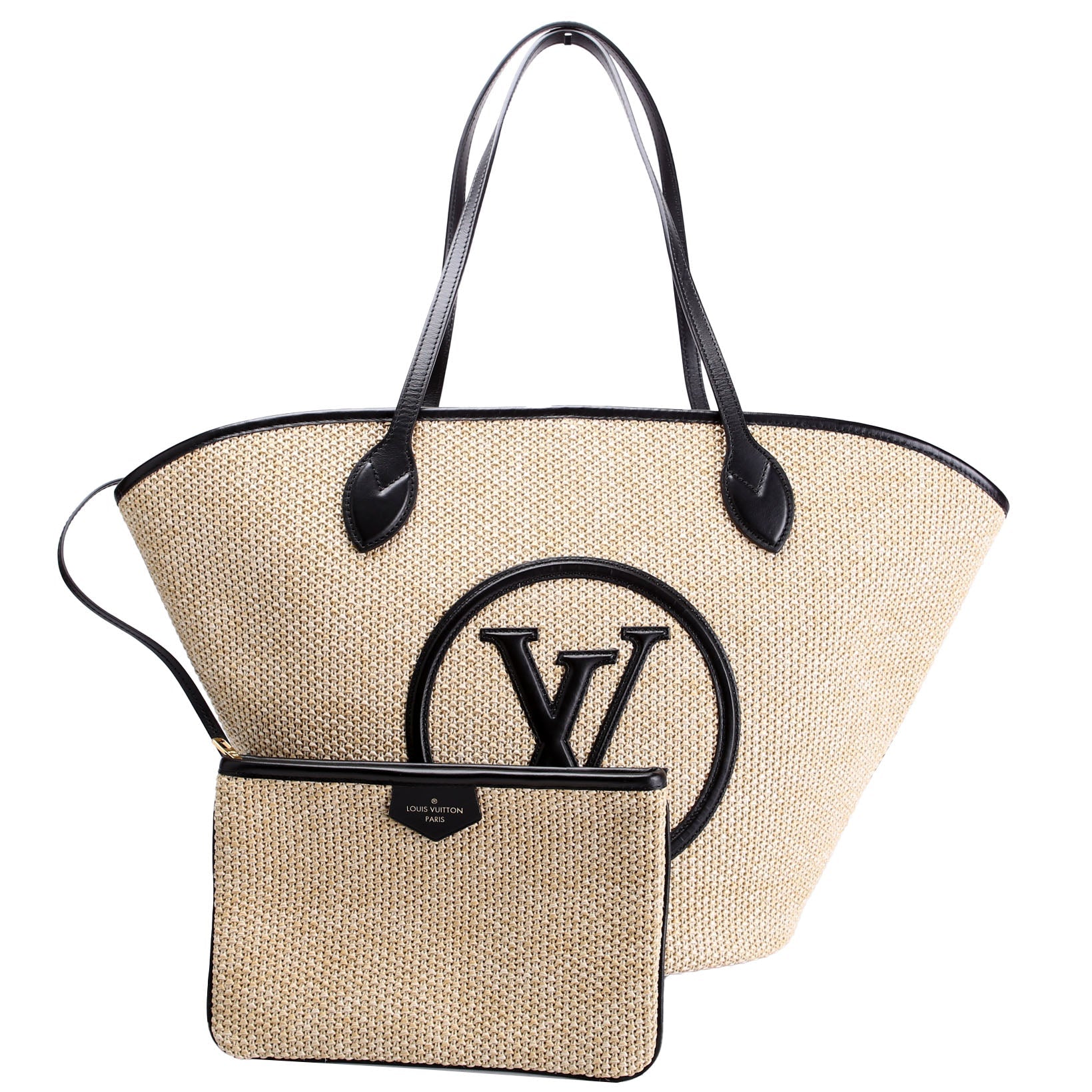 Saint Jacques Raffia Tote Beige/Black