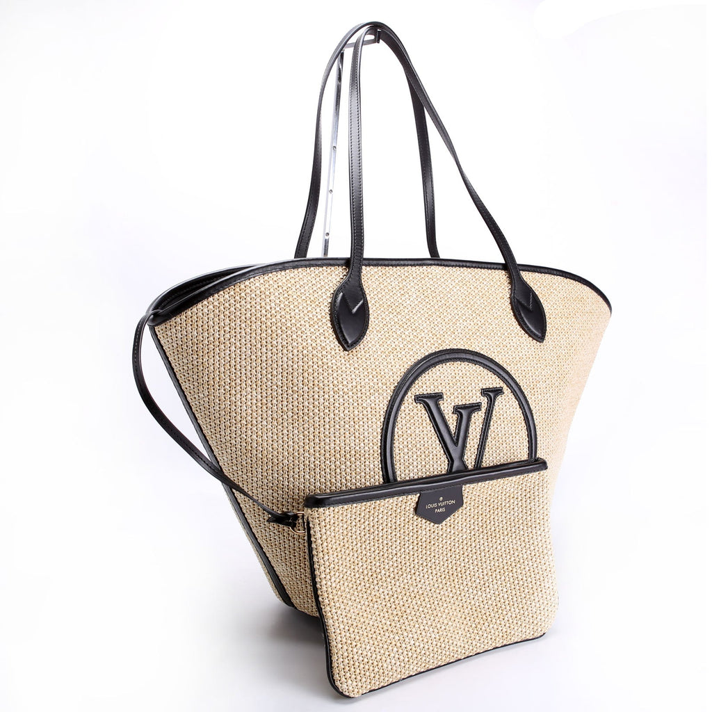 Saint Jacques Raffia Tote Beige/Black
