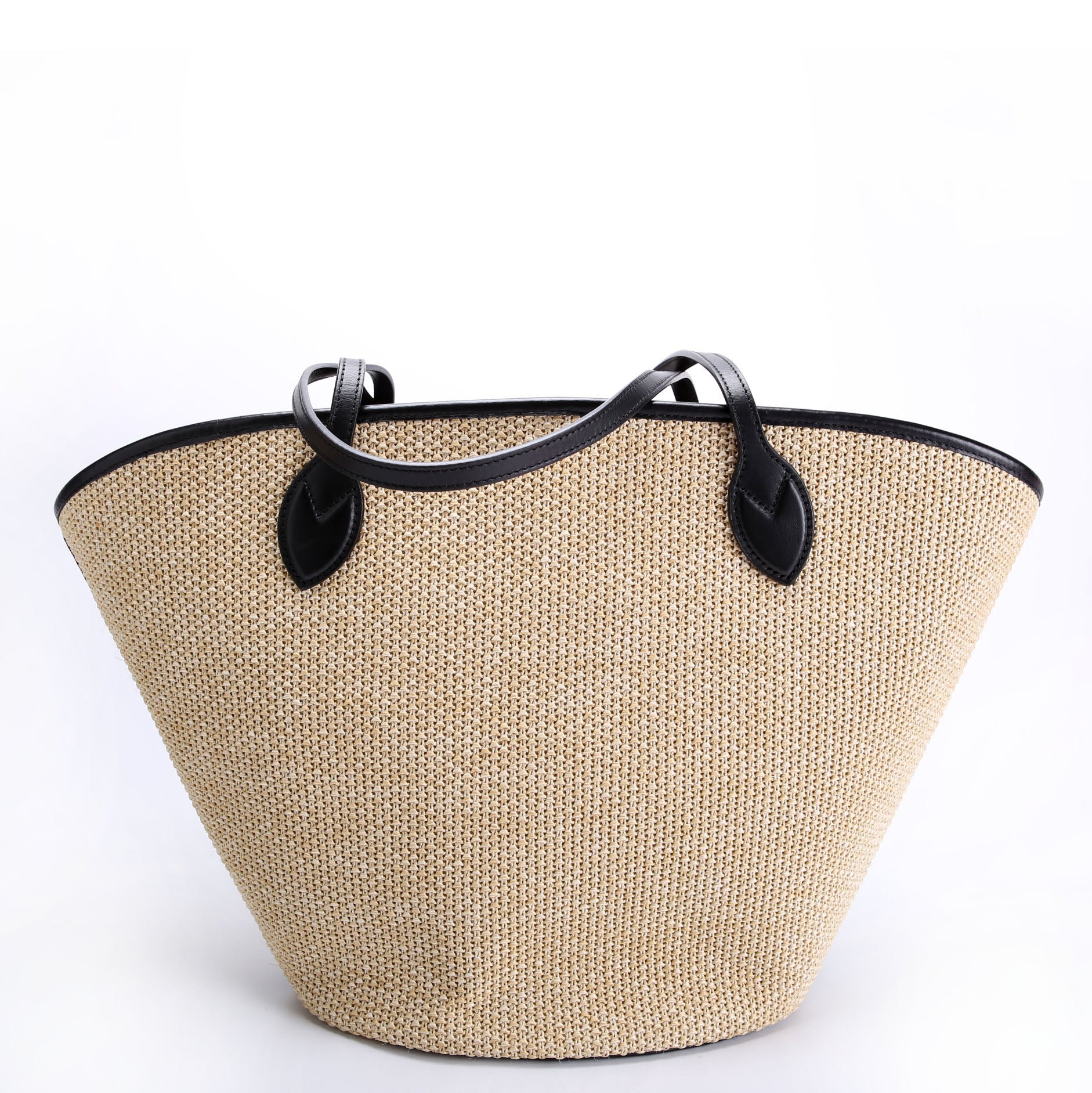 Saint Jacques Raffia Tote Beige/Black