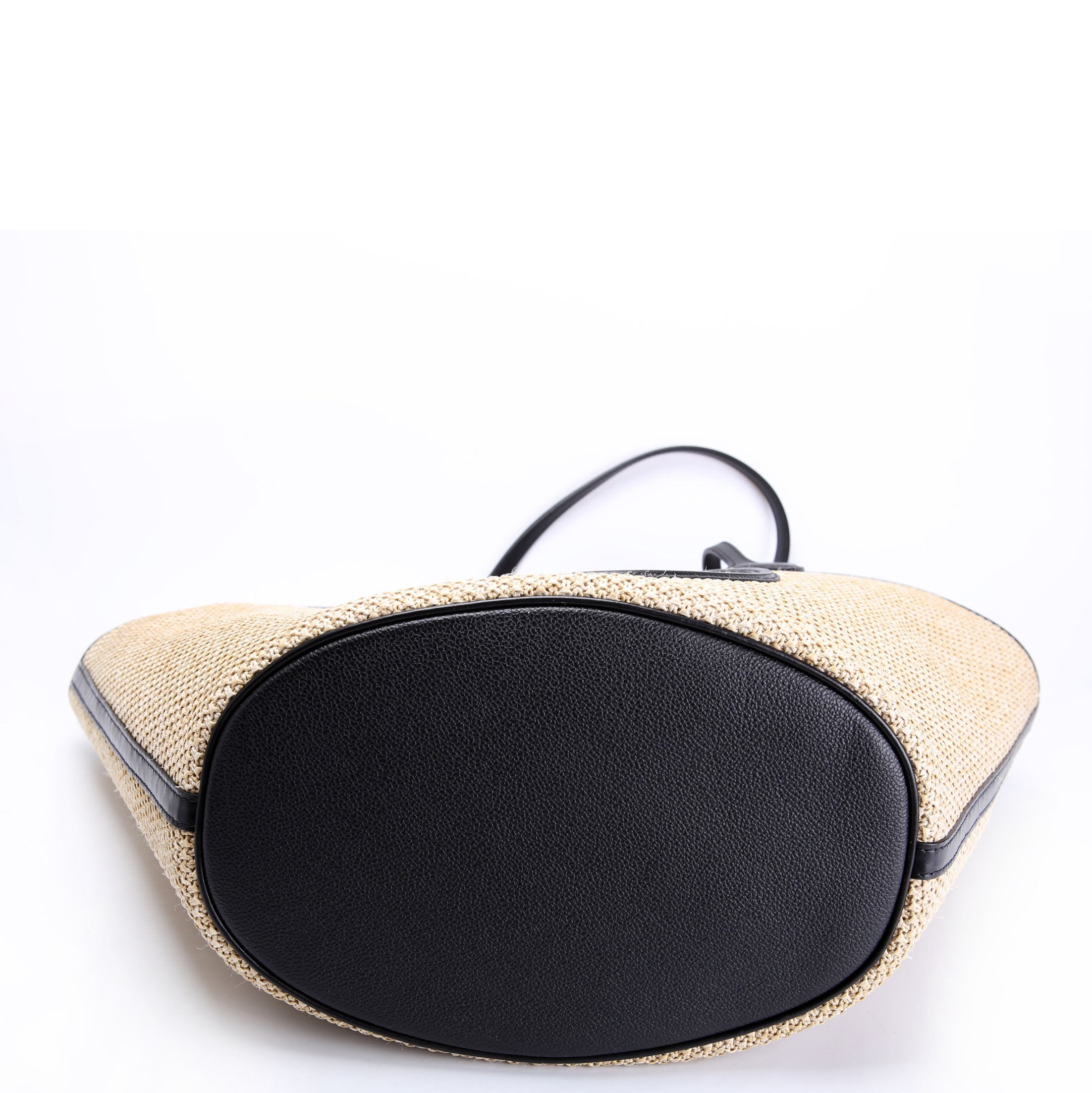 Saint Jacques Raffia Tote Beige/Black