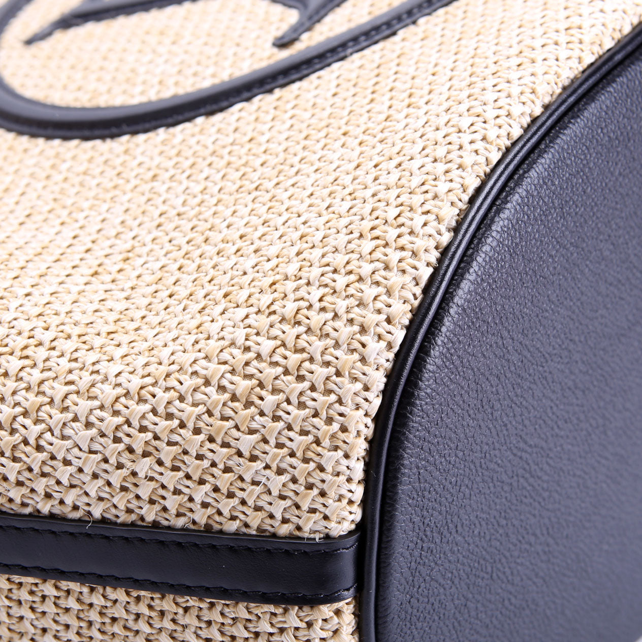 Saint Jacques Raffia Tote Beige/Black