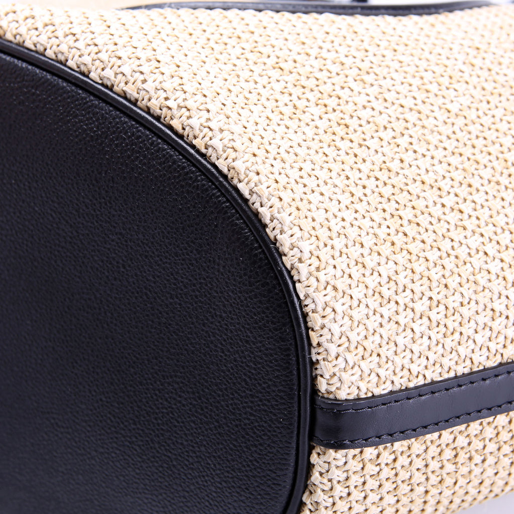 Saint Jacques Raffia Tote Beige/Black
