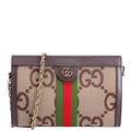 Gucci 503877 Ophidia Jumbo GG Canvas Small Shoulder Bag Brown
