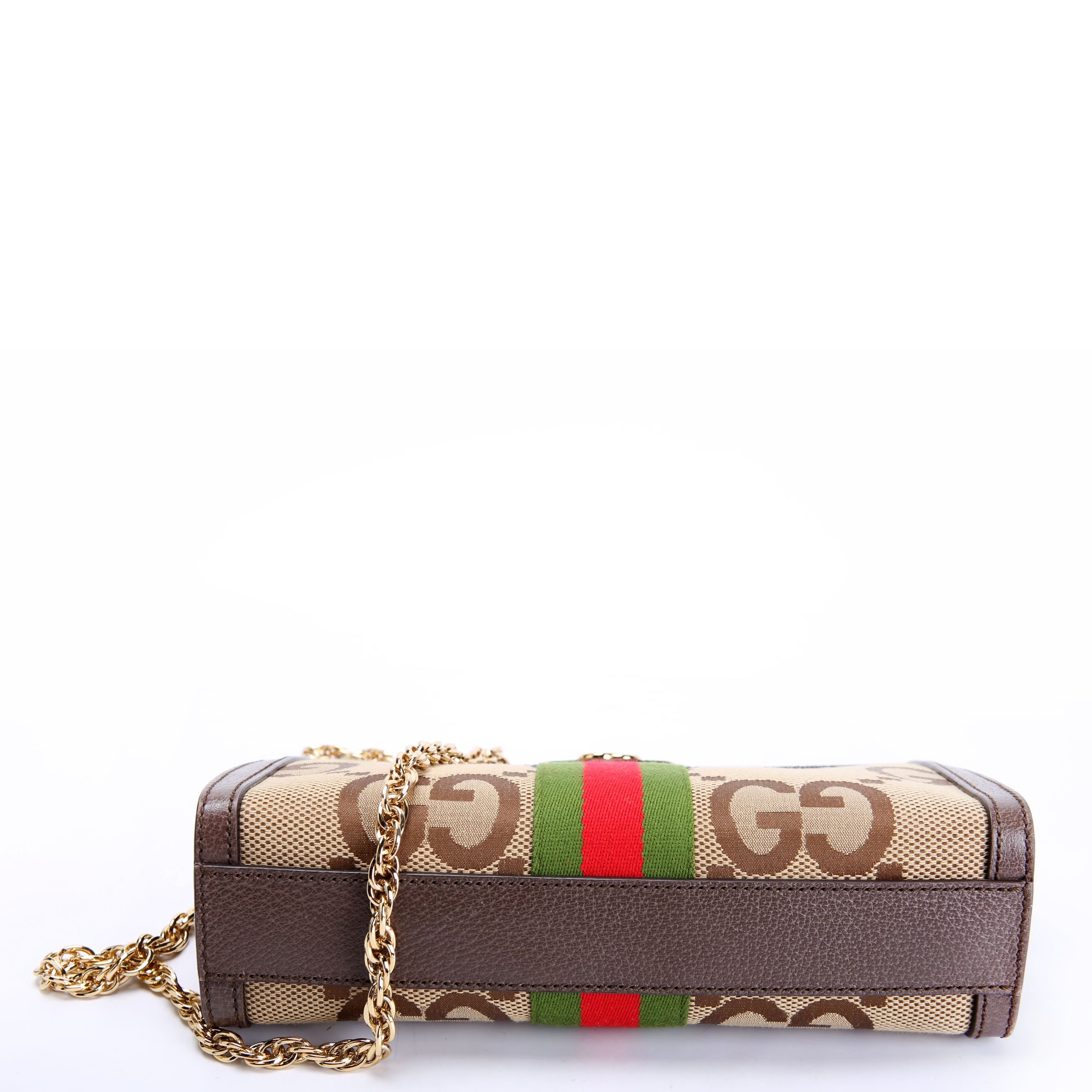 Gucci 503877 Ophidia Jumbo GG Canvas Small Shoulder Bag Brown