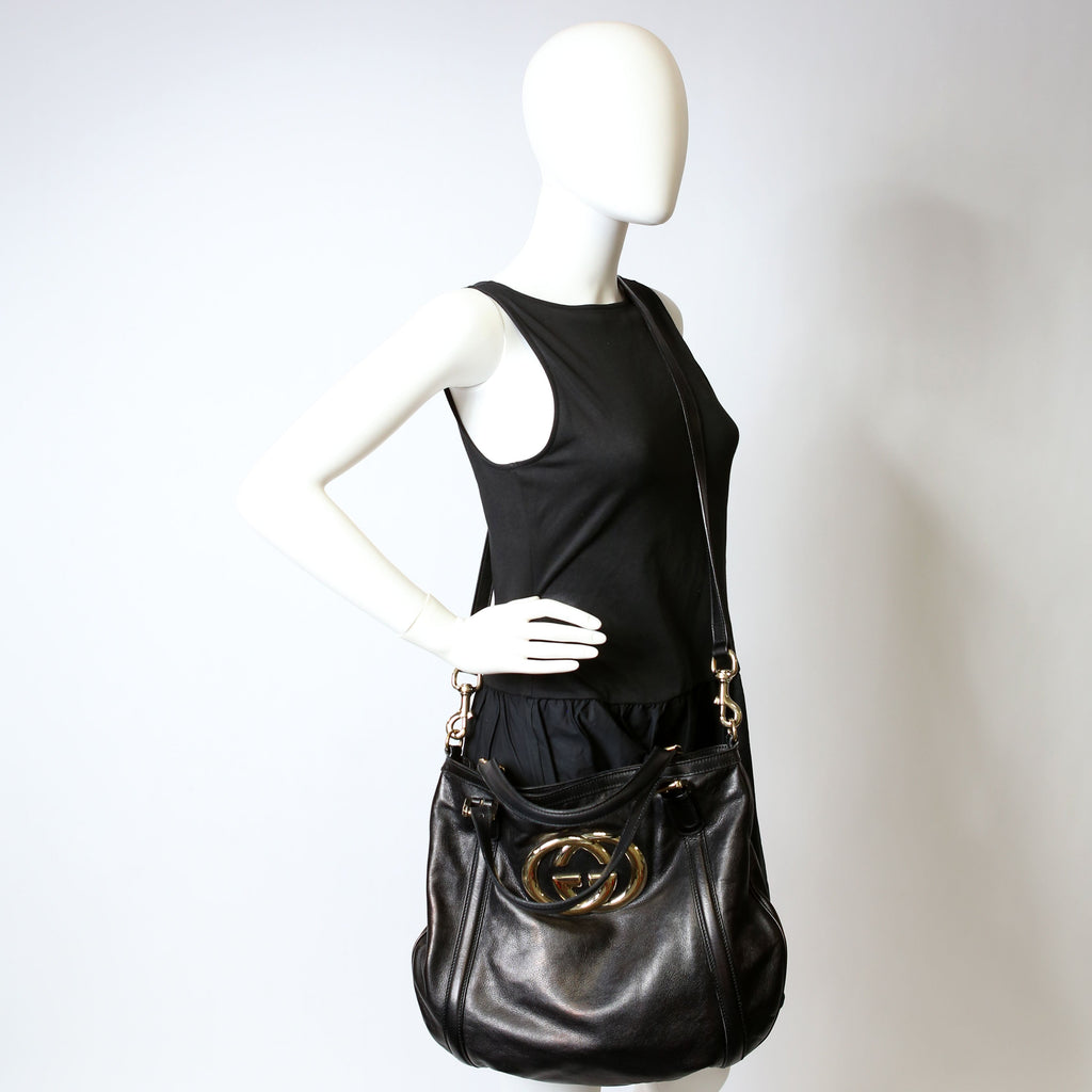 Gucci 162886 Britt Hobo Black
