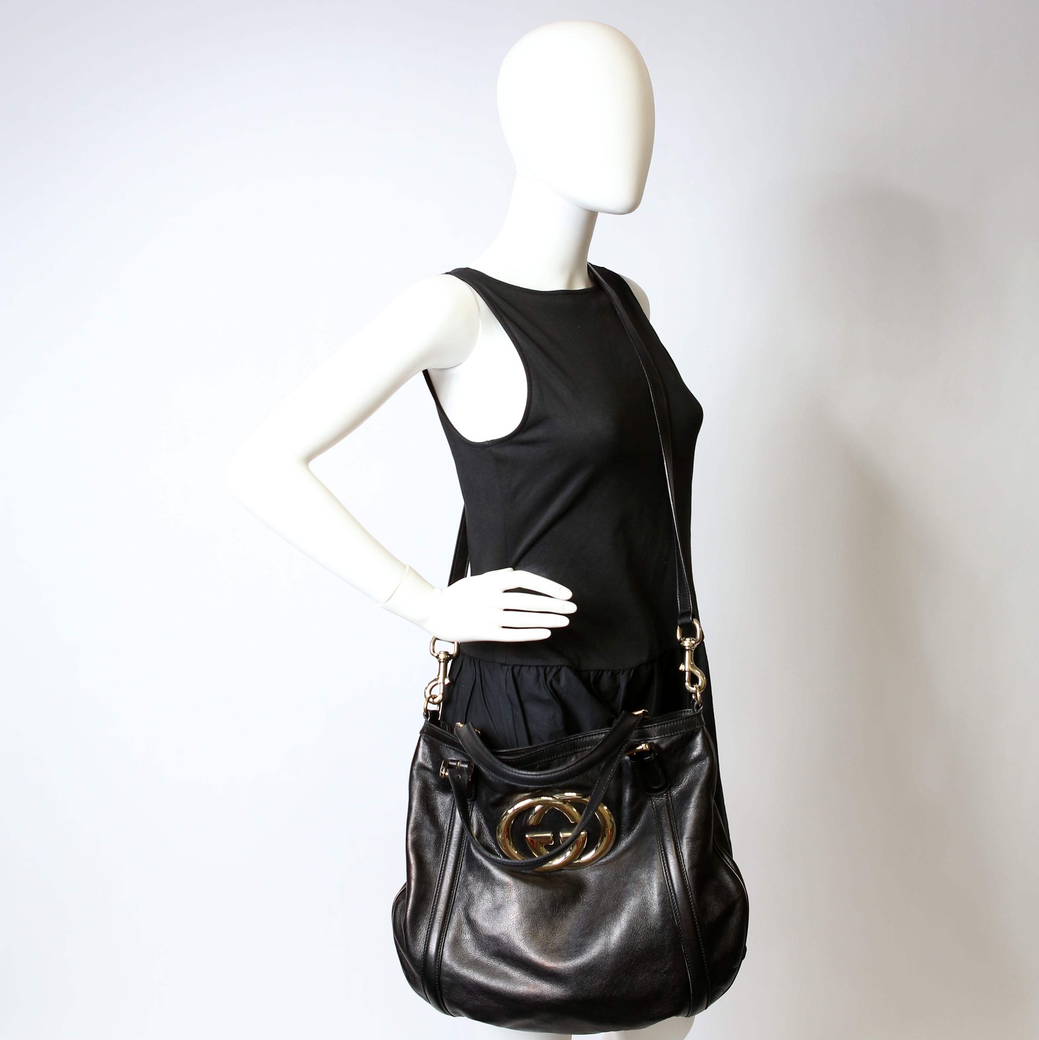 Gucci 162886 Britt Hobo Black