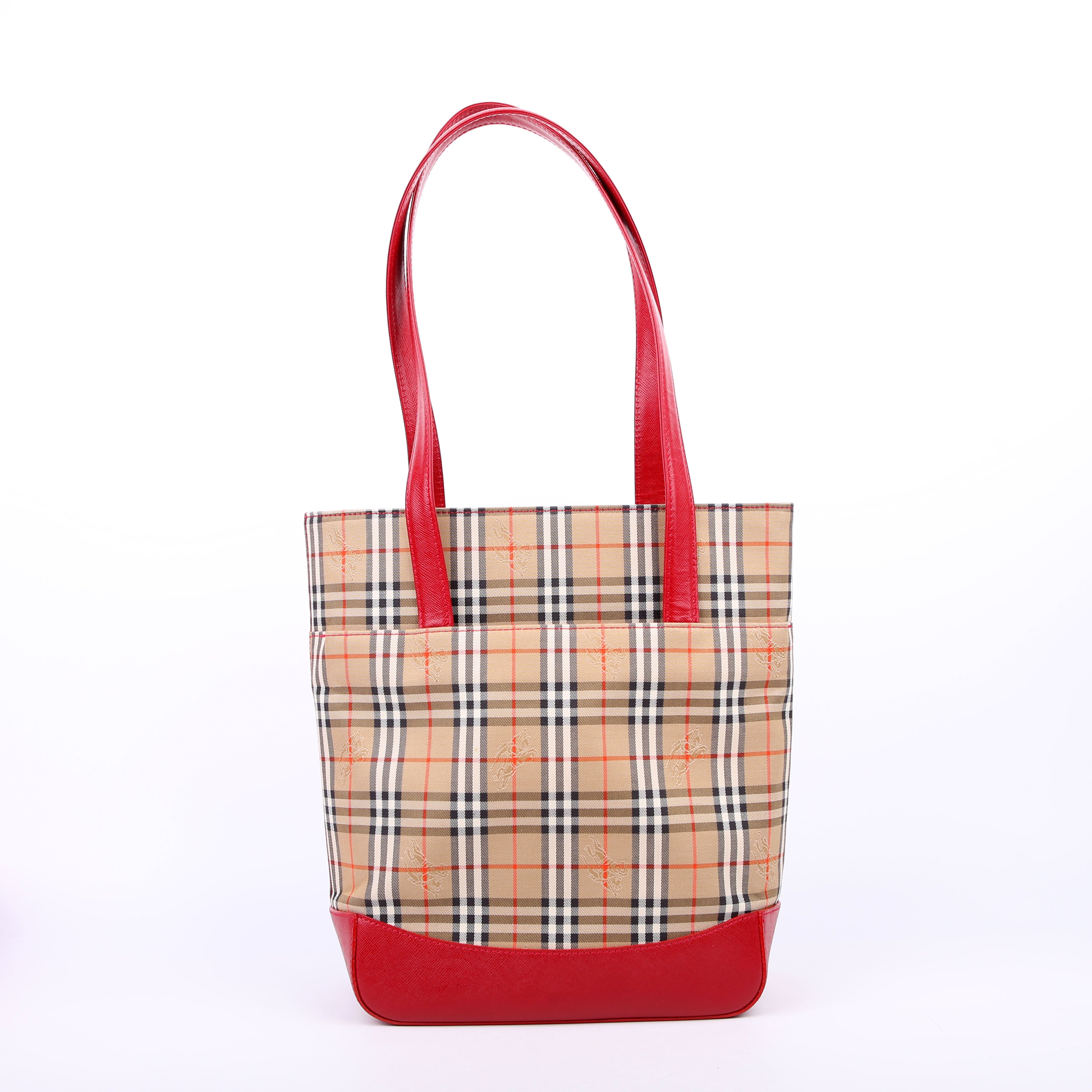 House Check Small Tote Red/Tan