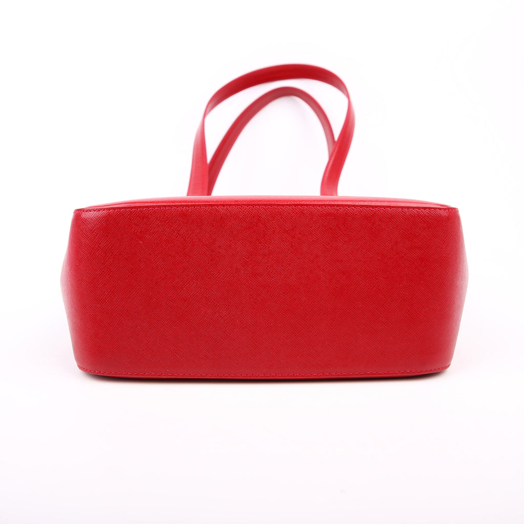 House Check Small Tote Red/Tan