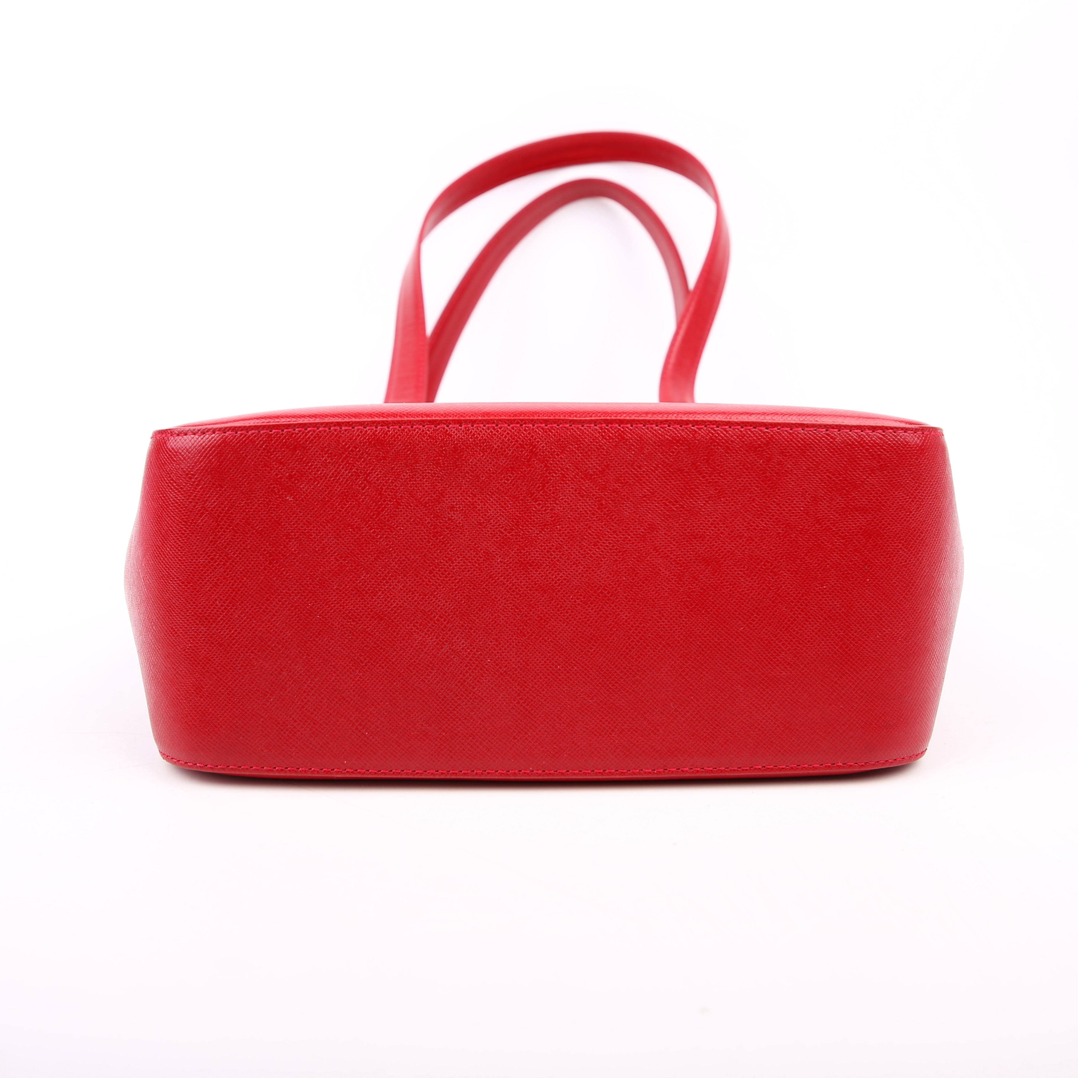 House Check Small Tote Red/Tan
