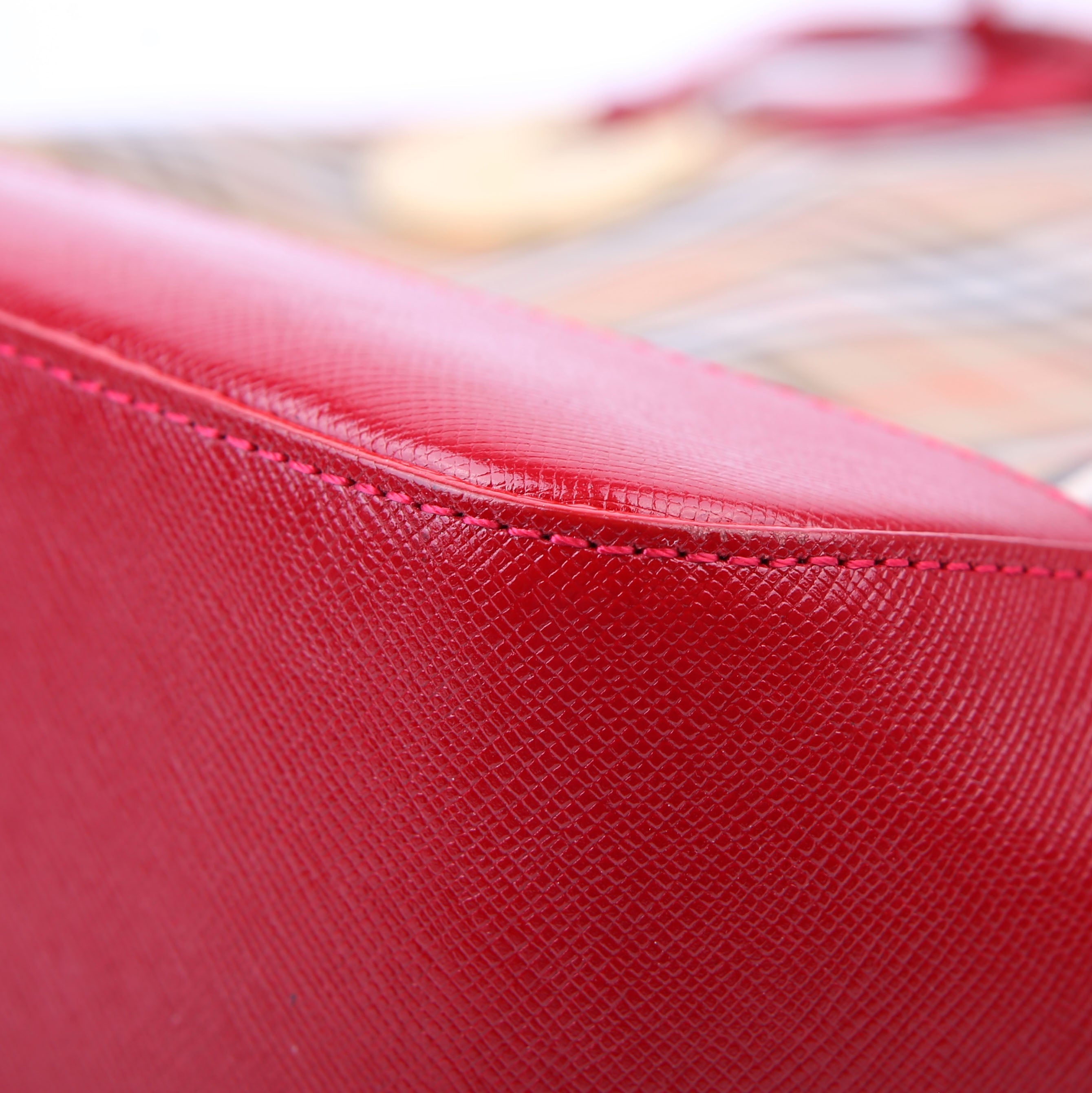 House Check Small Tote Red/Tan