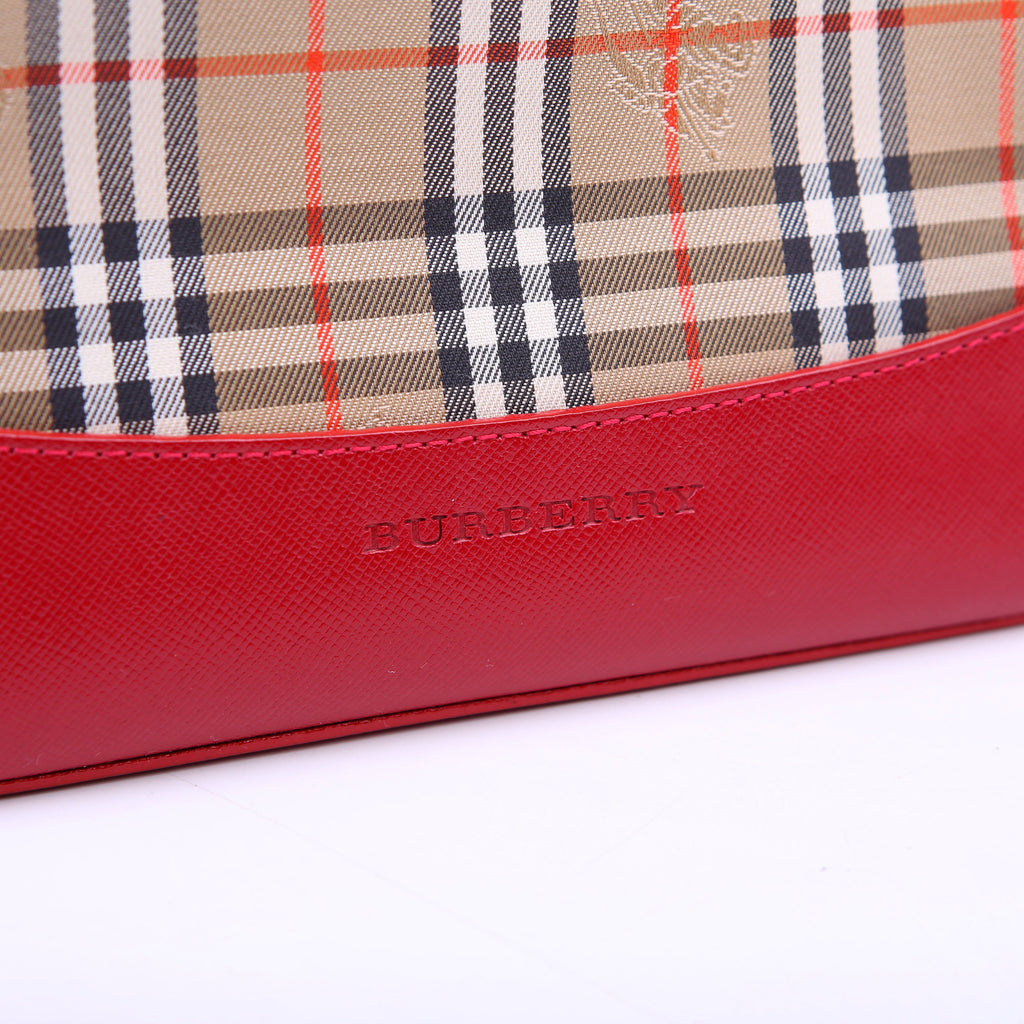 House Check Small Tote Red/Tan