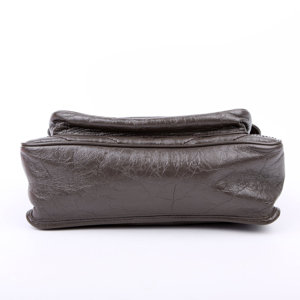 SAINT LAURENT Niki Medium Crinkle Leather 498894 Grey