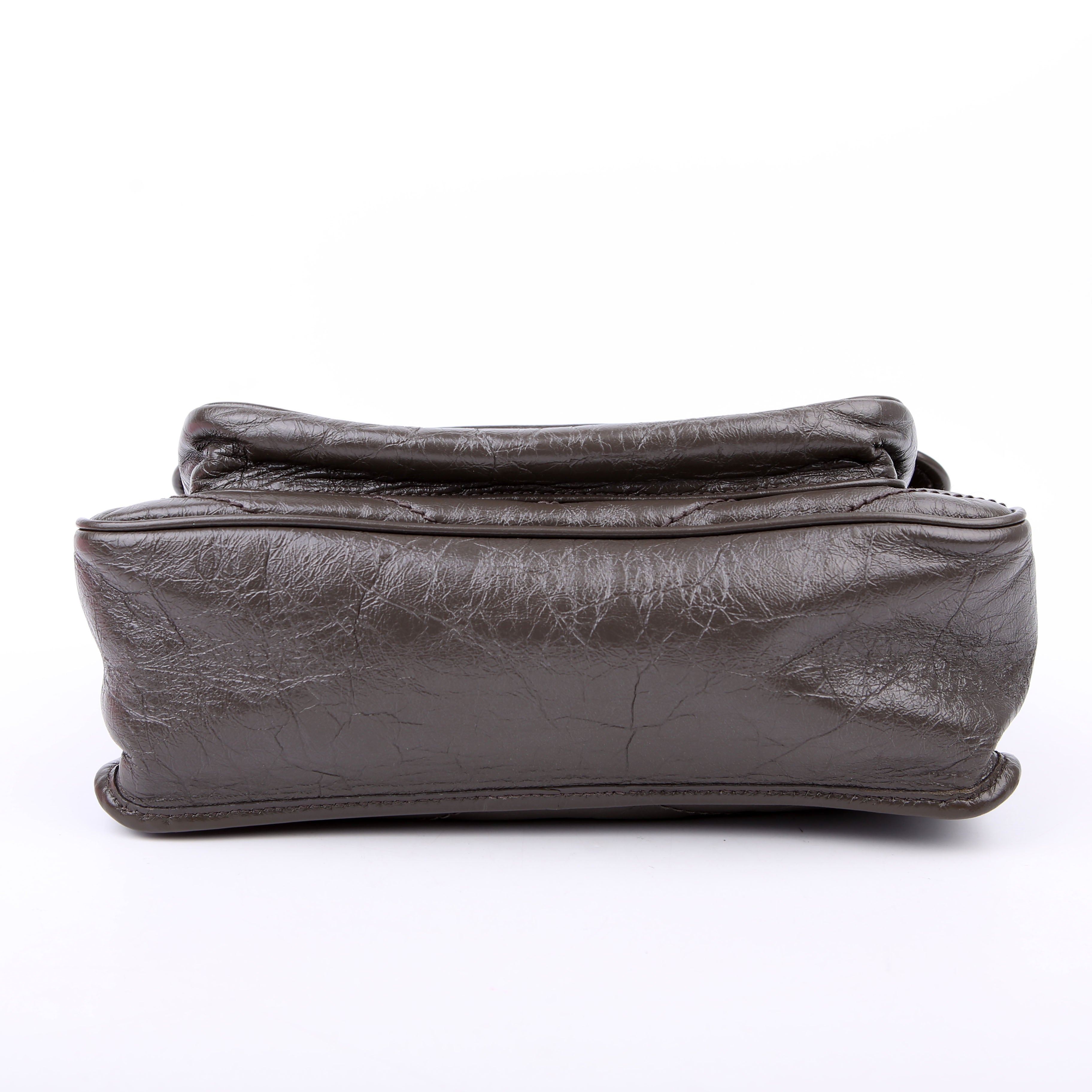 SAINT LAURENT Niki Medium Crinkle Leather 498894 Grey