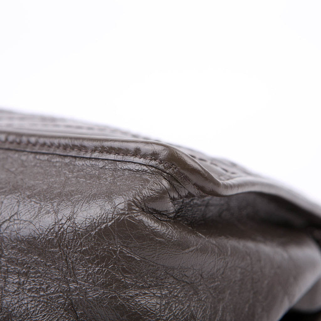 SAINT LAURENT Niki Medium Crinkle Leather 498894 Grey